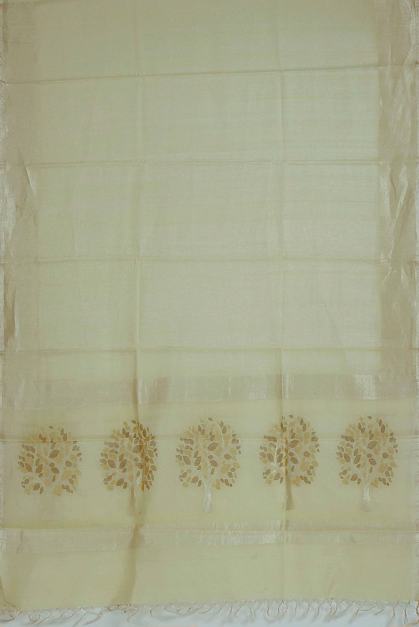 Yellow Bhagalpuri Tussar Silk Saree