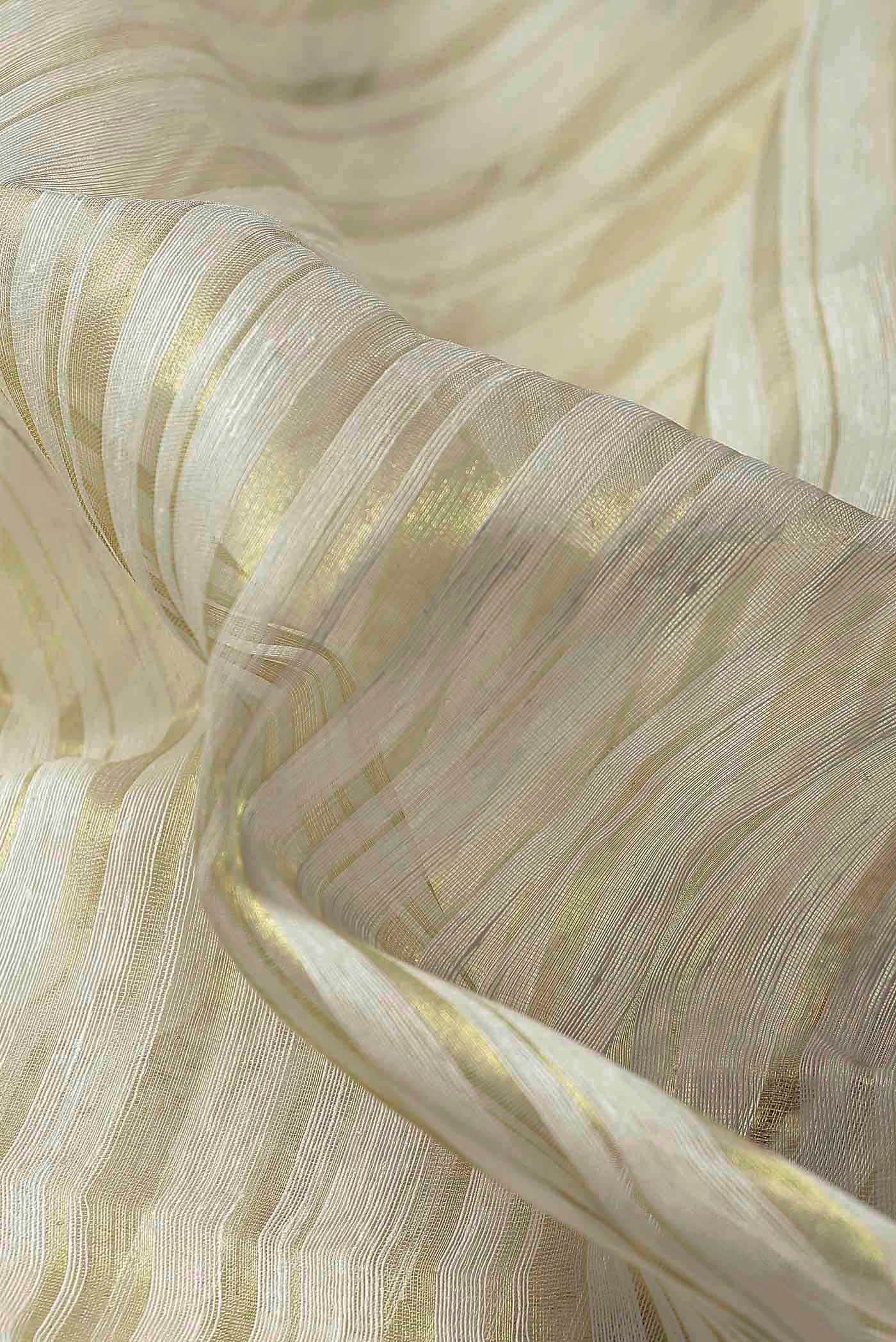 Cream Maheshwari Silk Cotton Saree