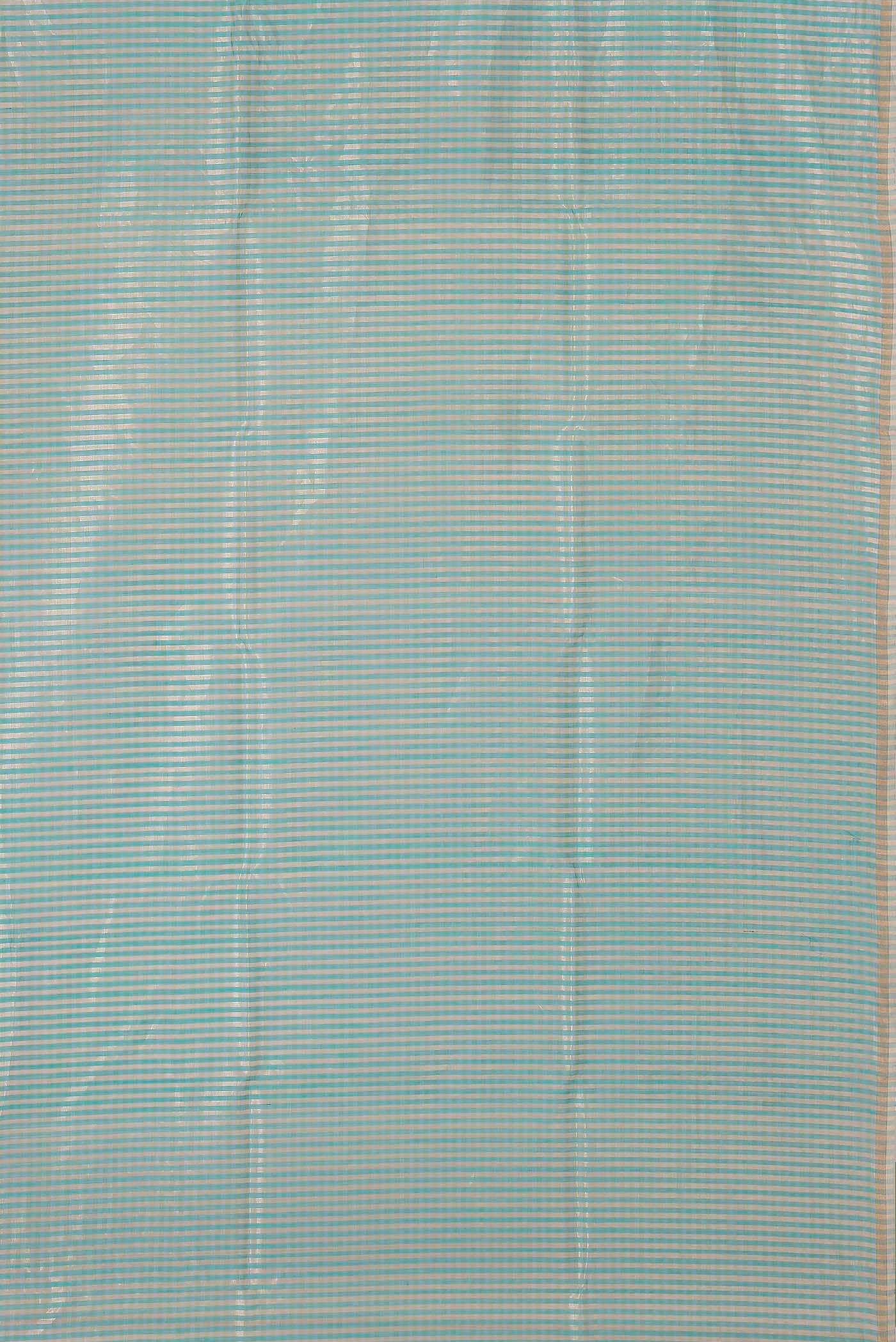 Turquoise Tussar Silk Saree