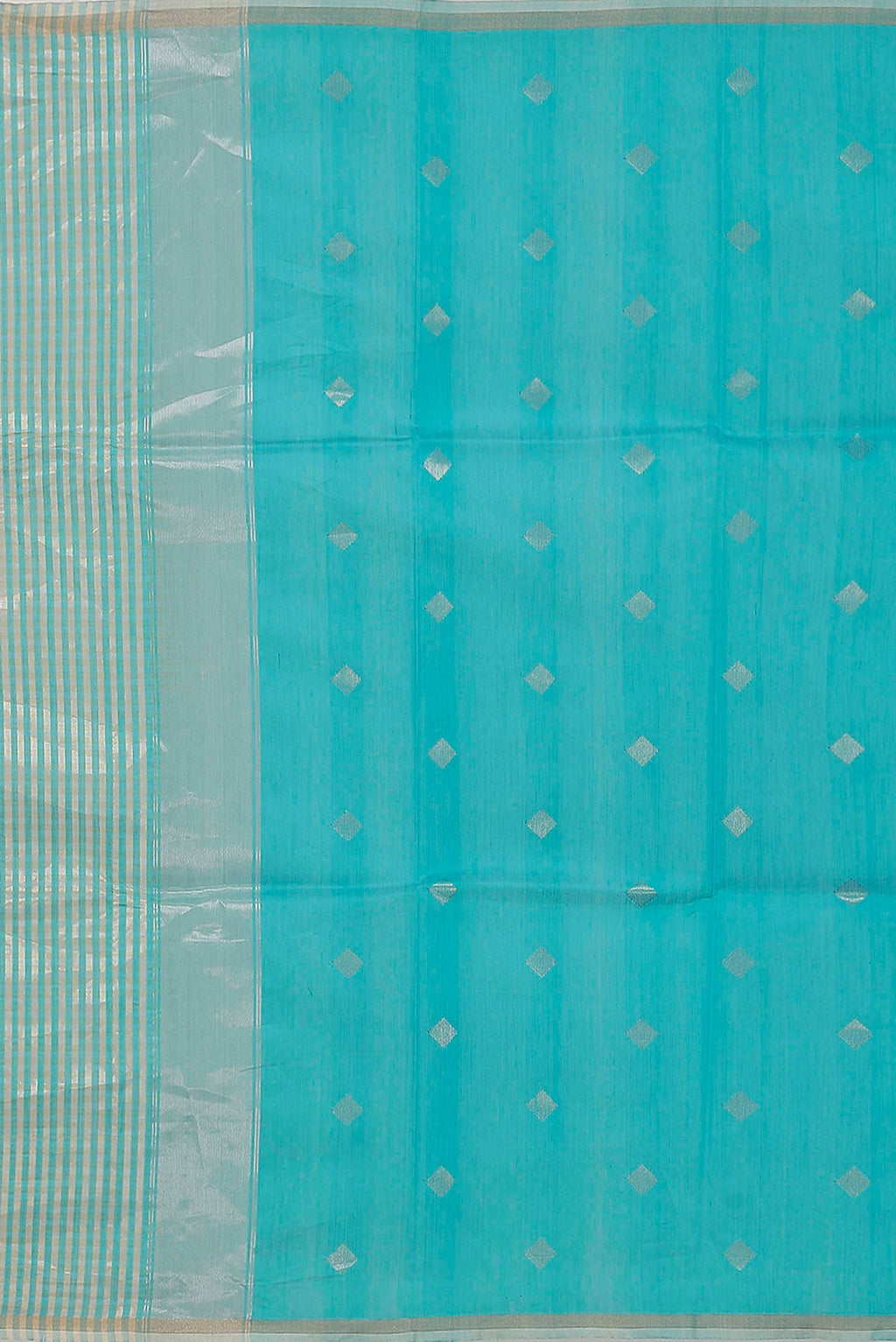 Turquoise Tussar Silk Saree