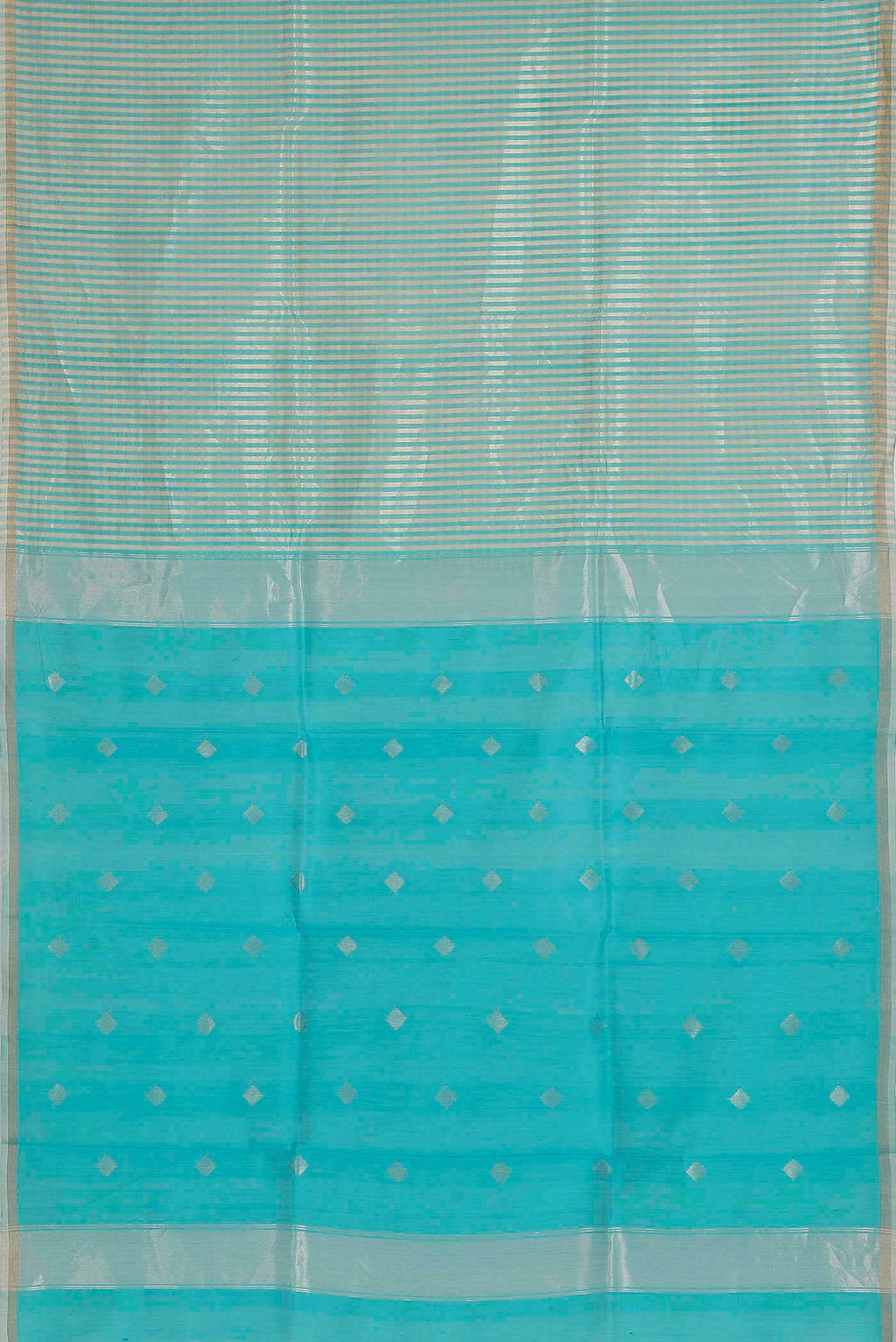 Turquoise Tussar Silk Saree