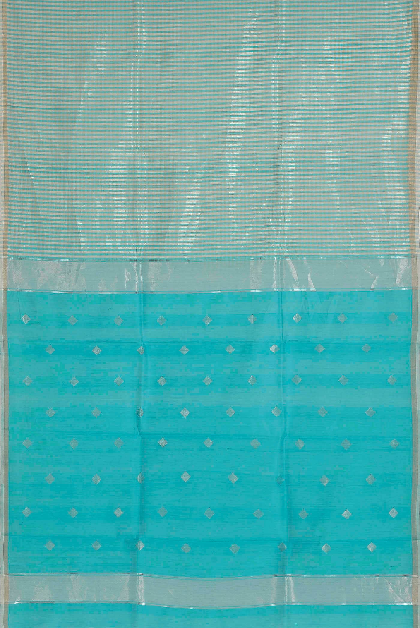 Turquoise Tussar Silk Saree