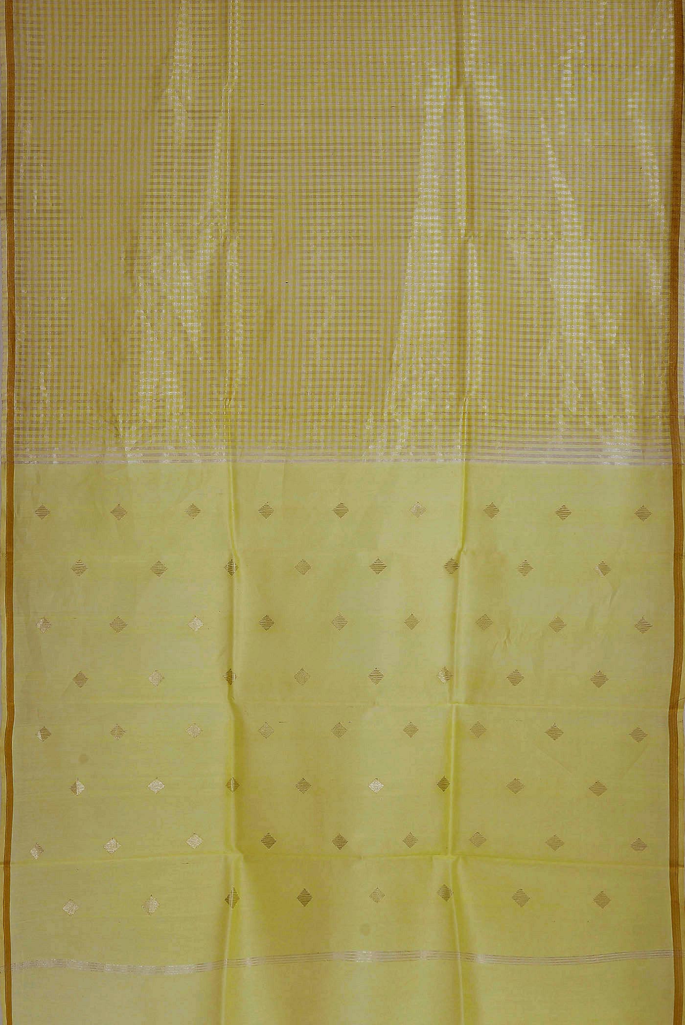 Yellow Tussar Silk Saree