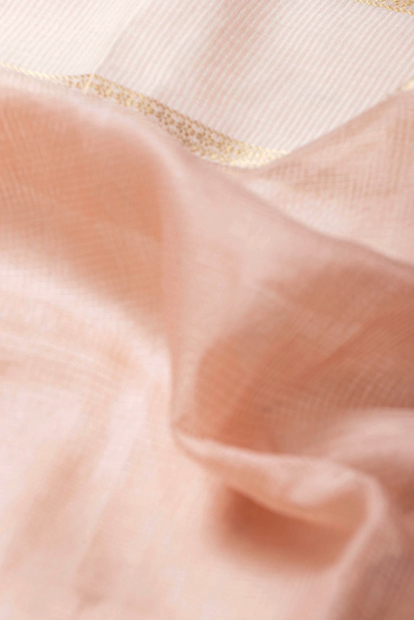 Peach Maheshwari Silk Cotton Saree