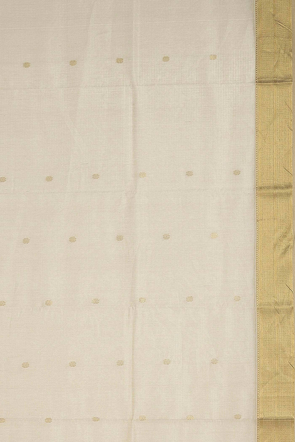 Beige Tussar Silk Saree