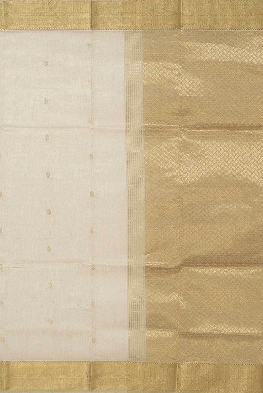 Beige Tussar Silk Saree