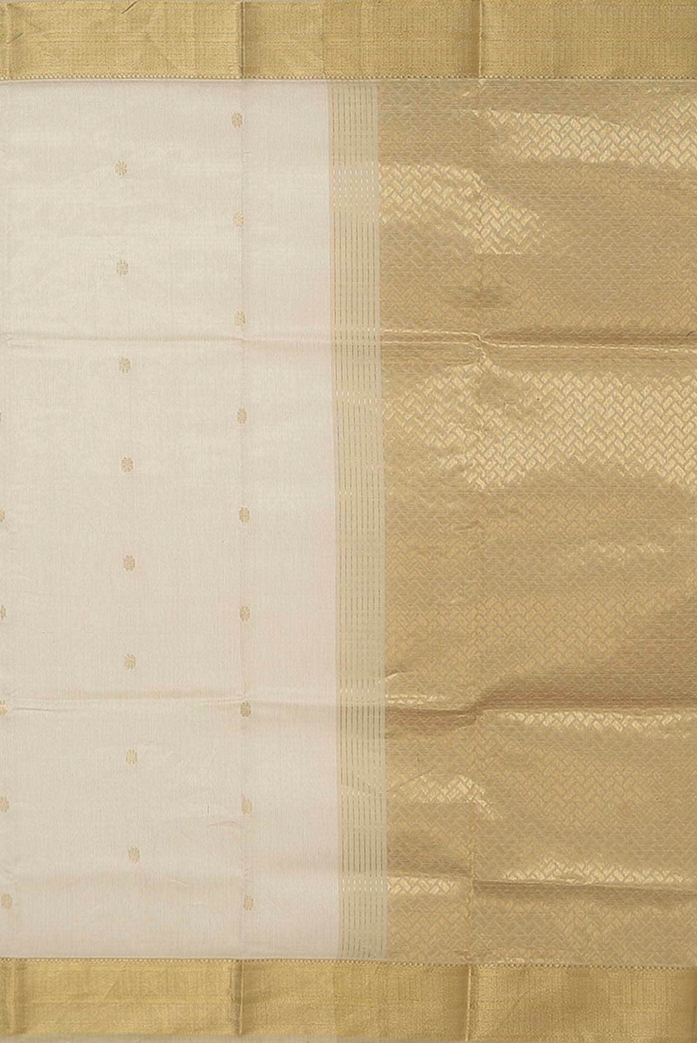 Beige Tussar Silk Saree
