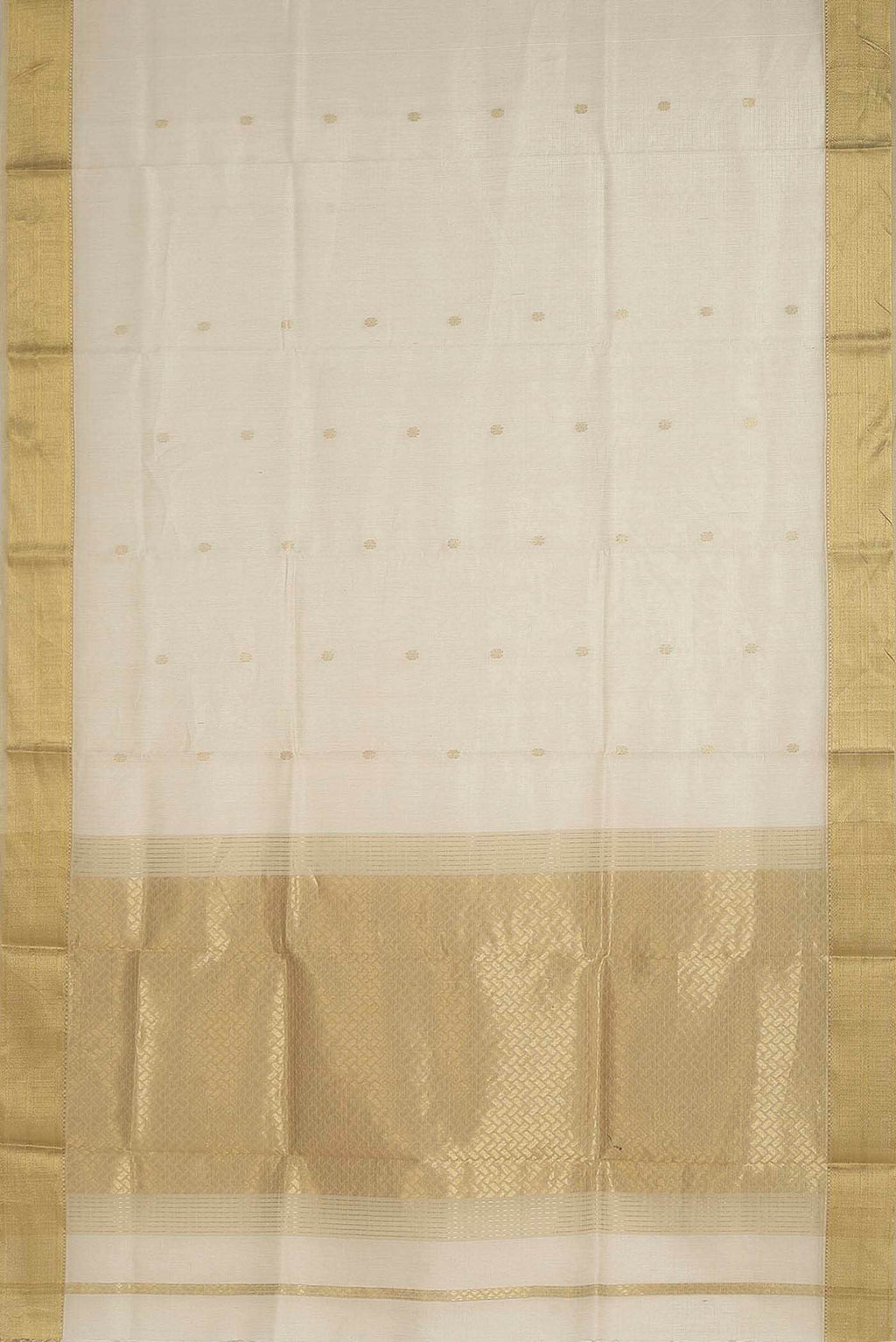 Beige Tussar Silk Saree