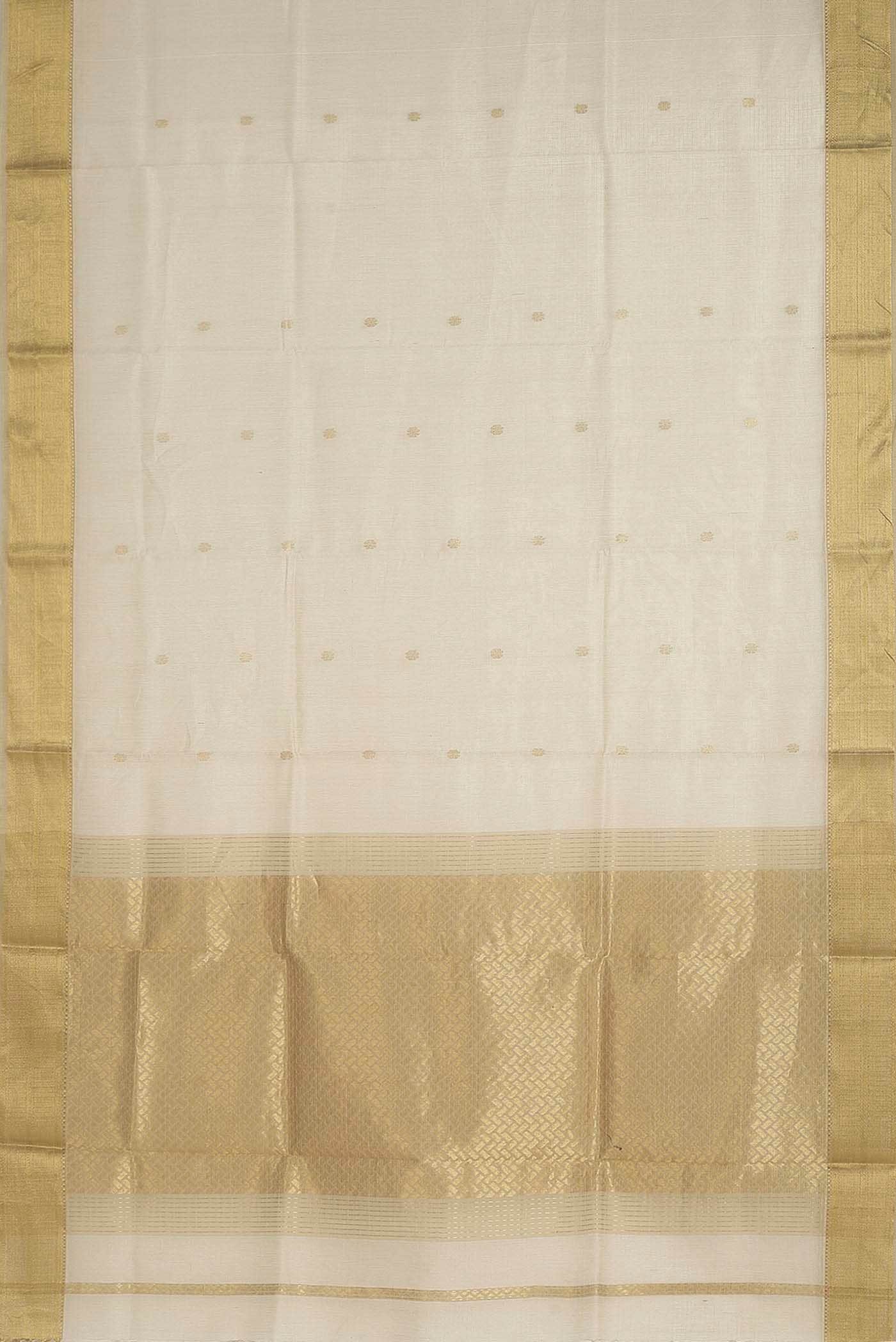 Beige Tussar Silk Saree