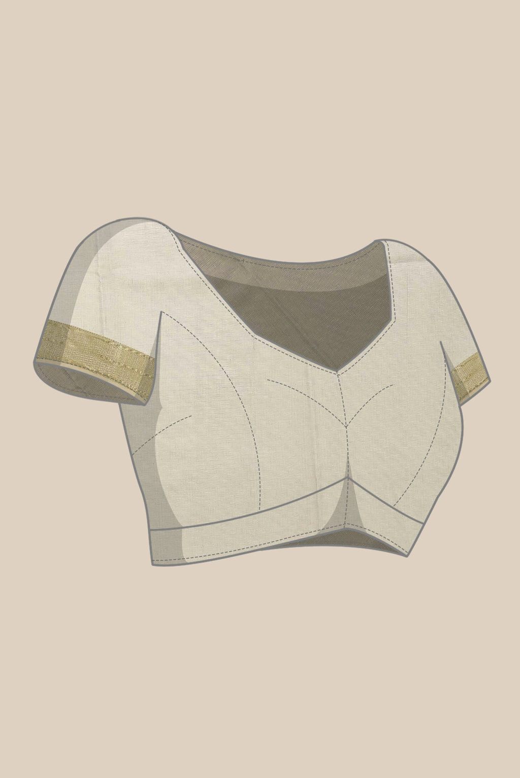 Beige Tussar Silk Saree