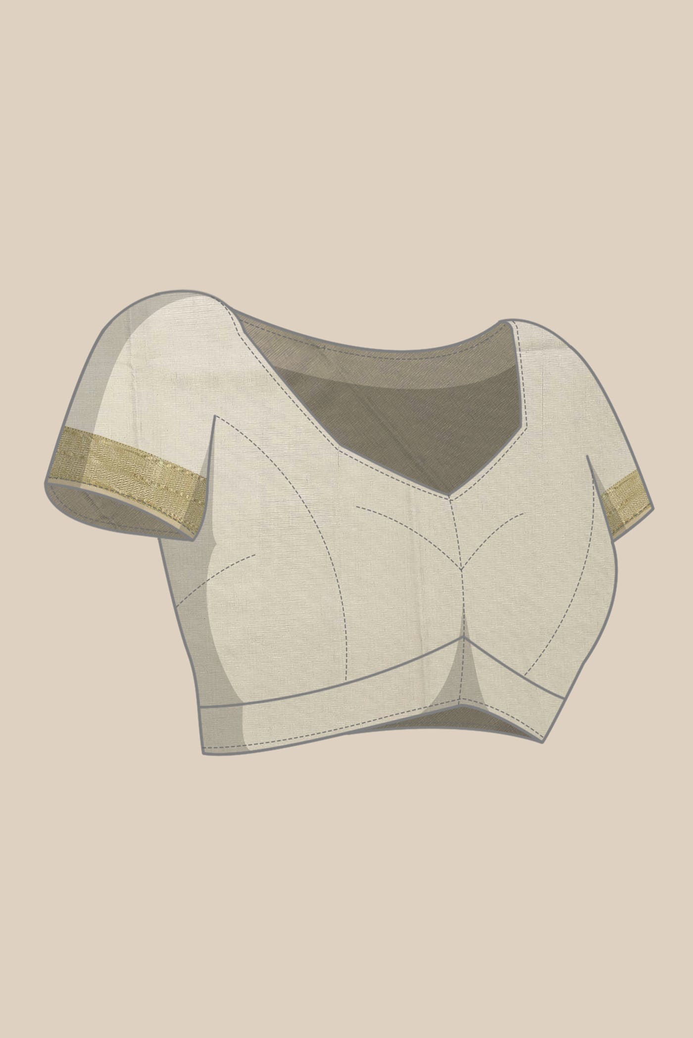 Beige Tussar Silk Saree