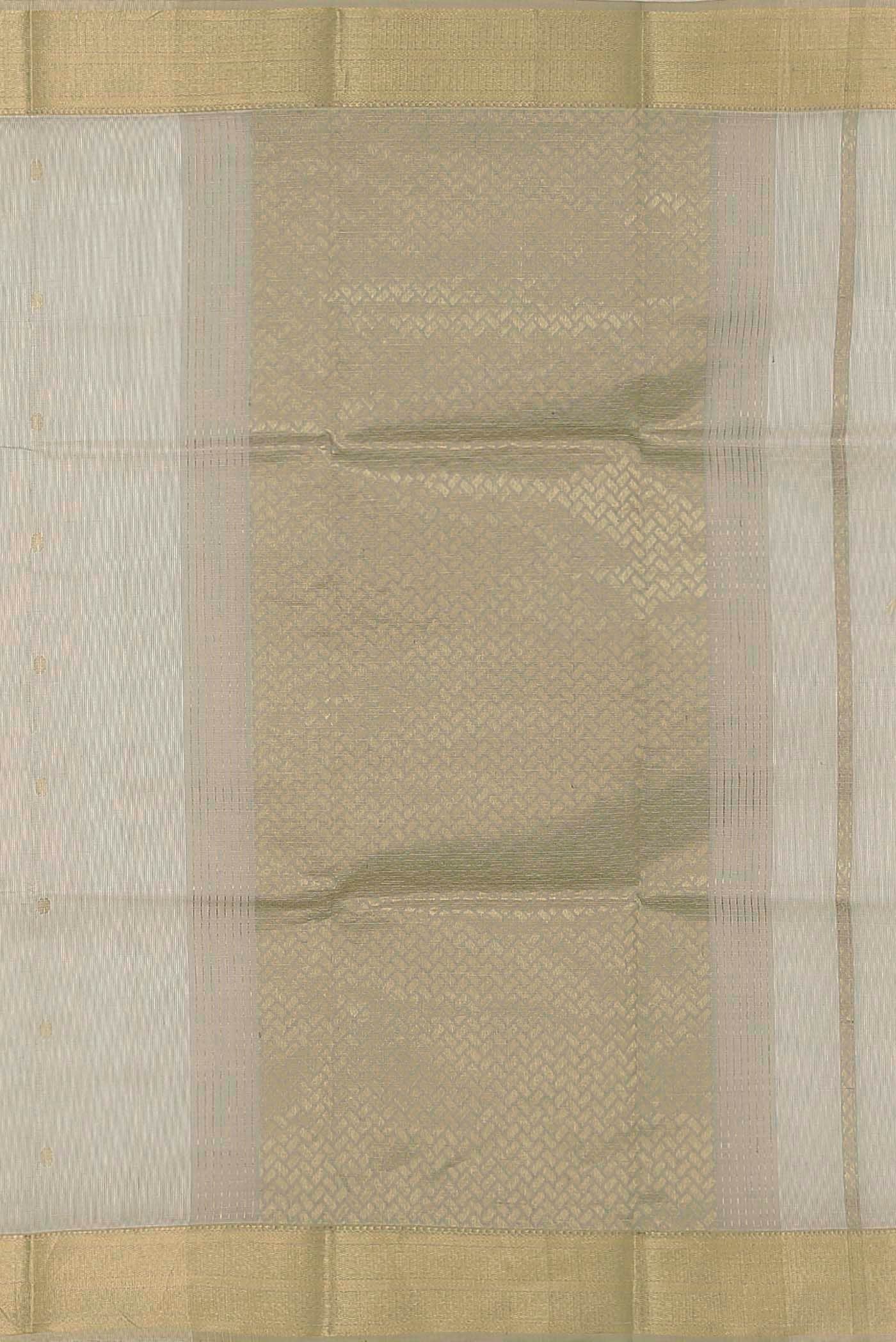 Beige Tussar Silk Saree