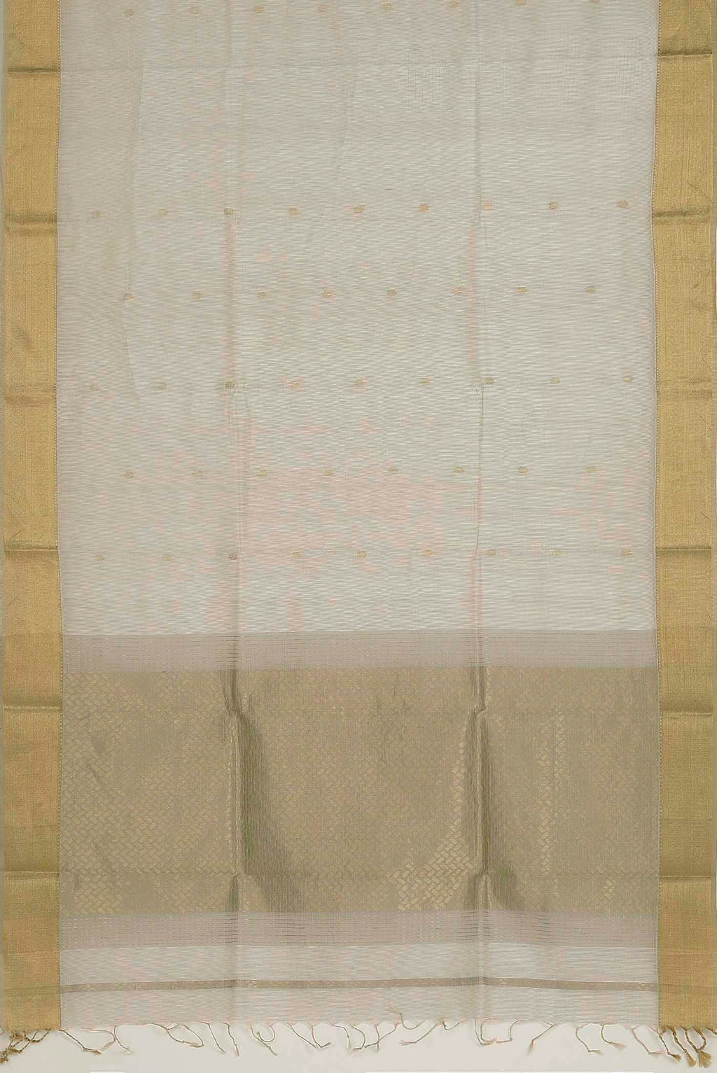 Beige Tussar Silk Saree