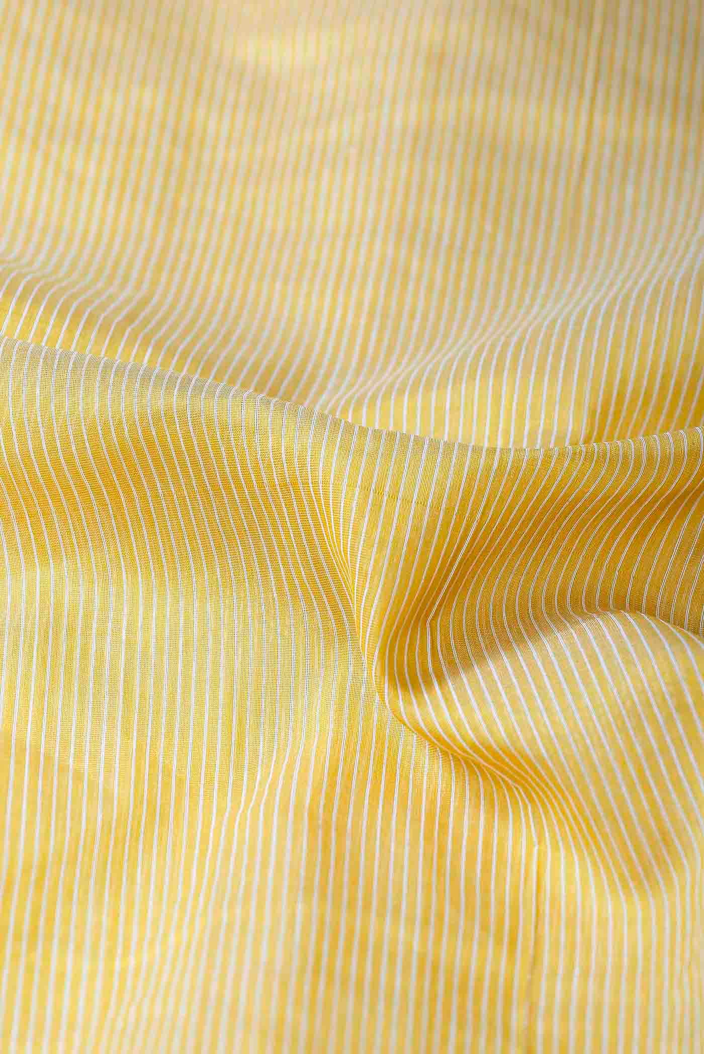 Yellow Maheshwari Silk Cotton Saree