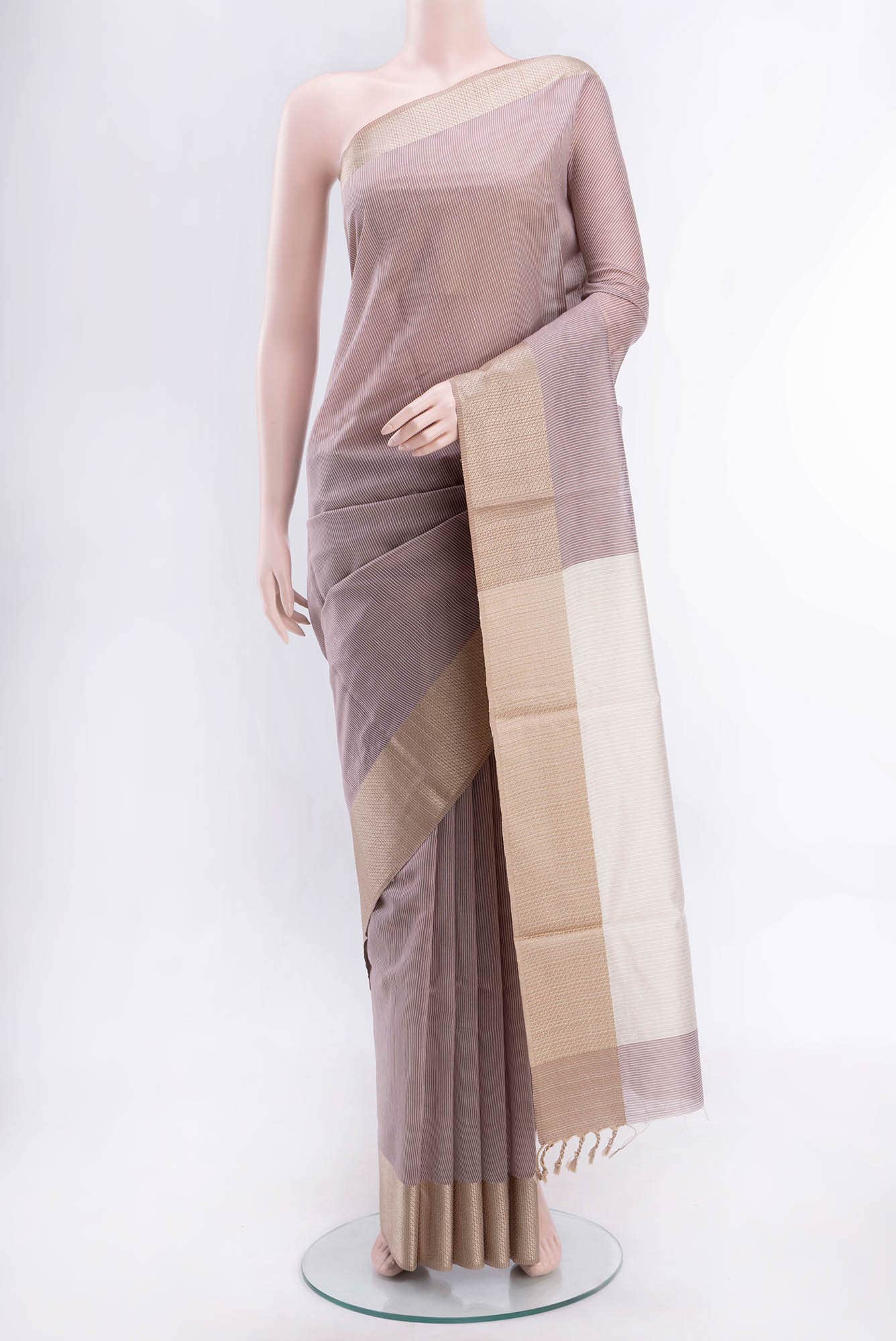 Brown Maheshwari Silk Cotton Saree