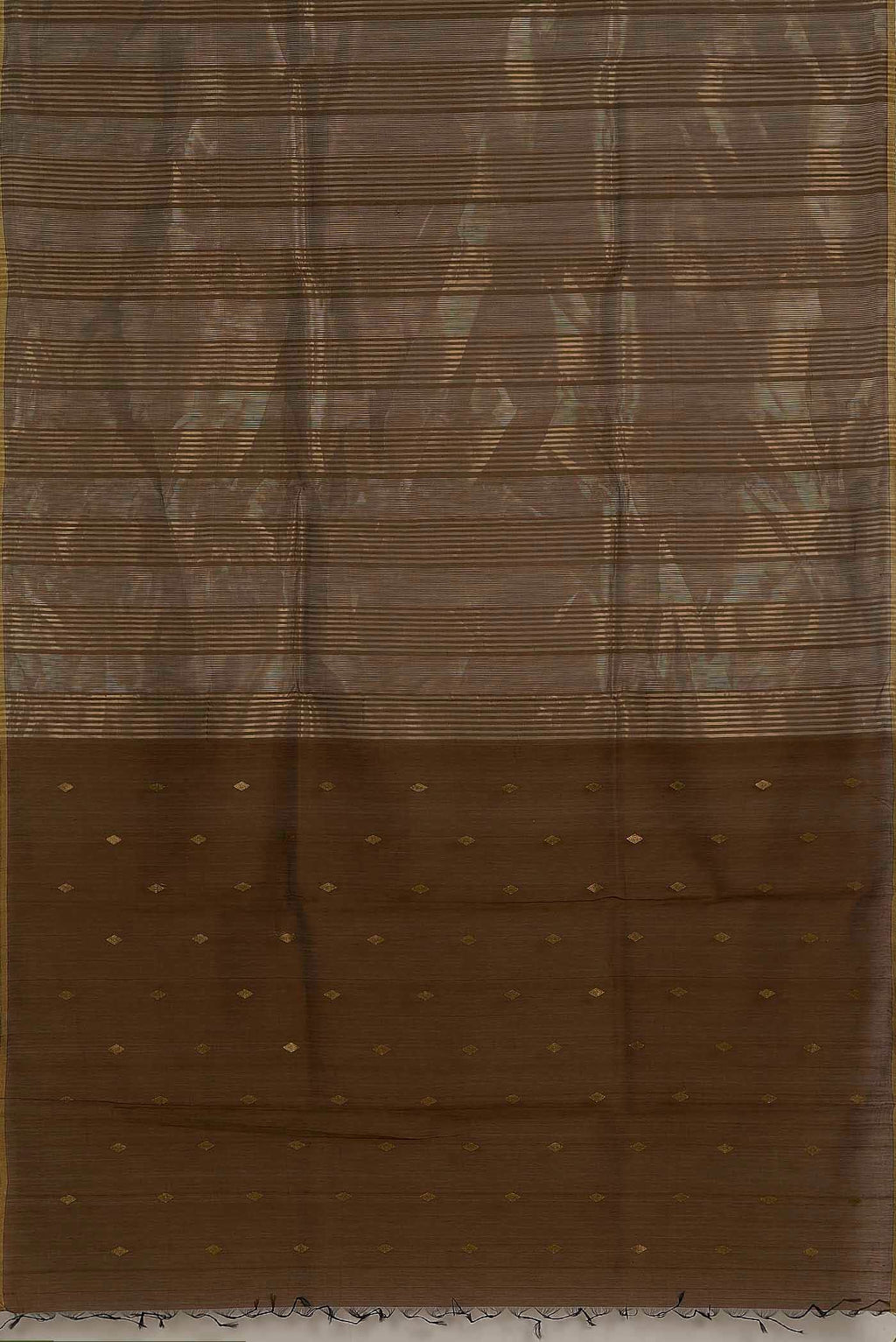 Brown Maheshwari Silk Cotton Saree