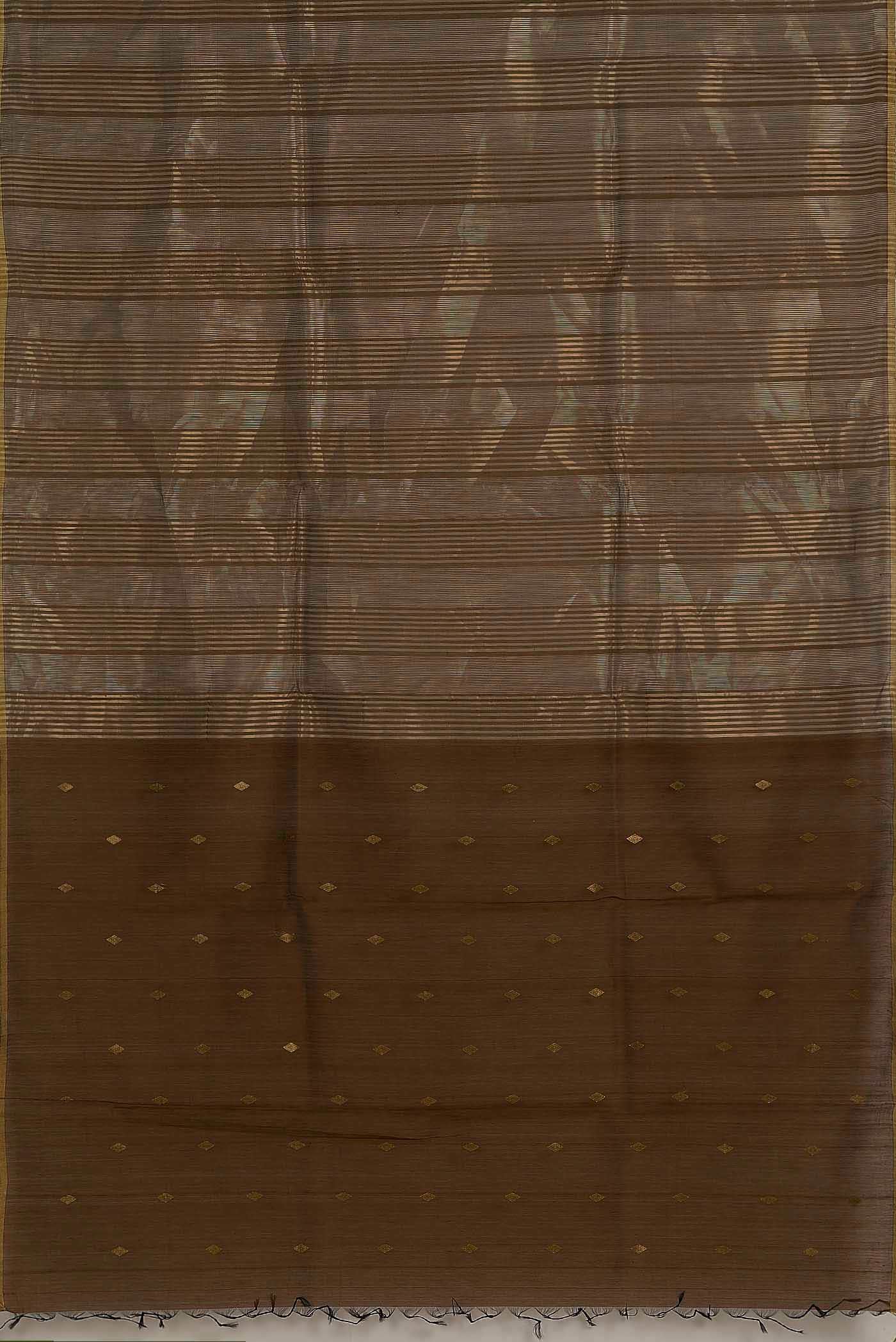 Brown Maheshwari Silk Cotton Saree