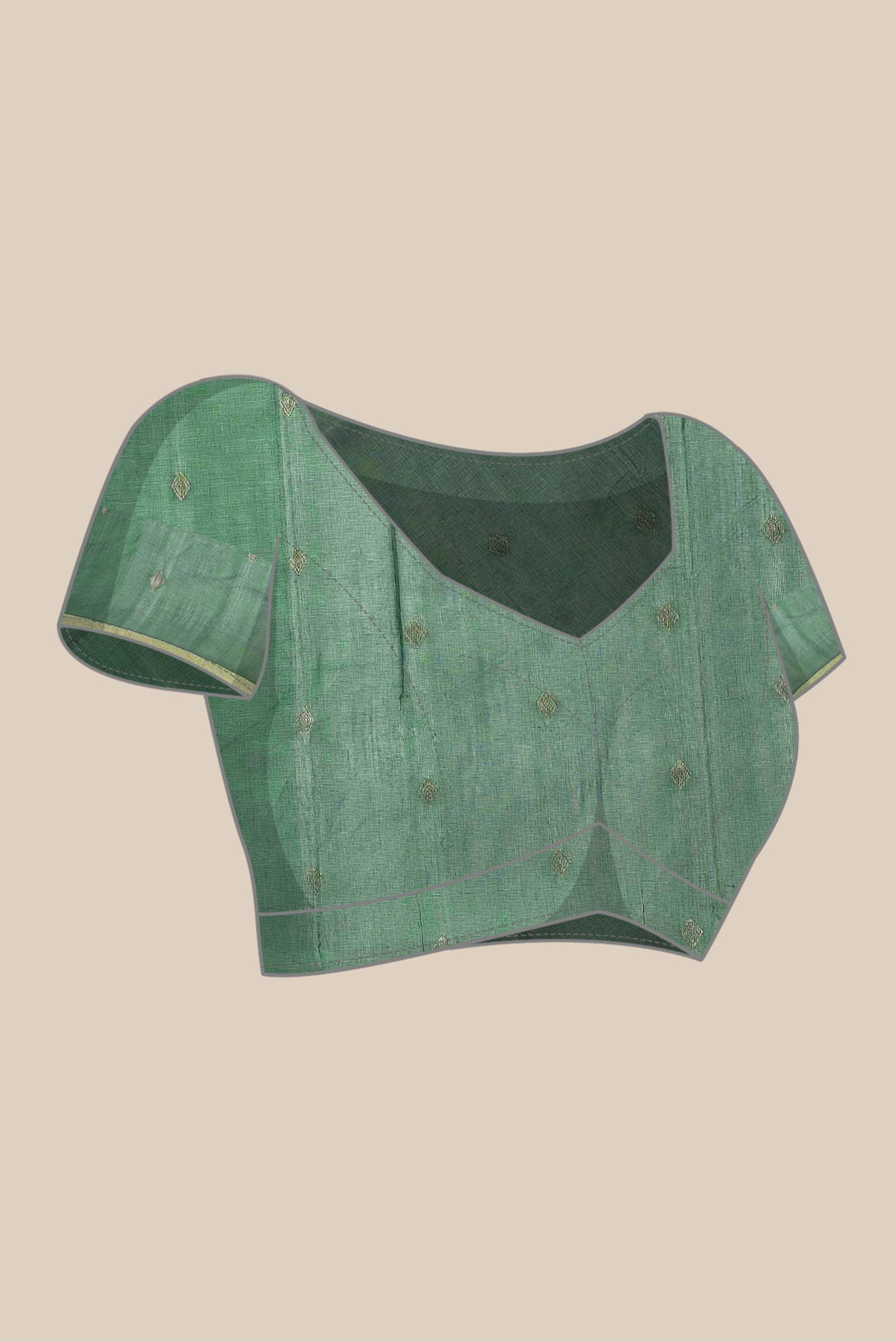 Green Maheshwari Silk Cotton Saree