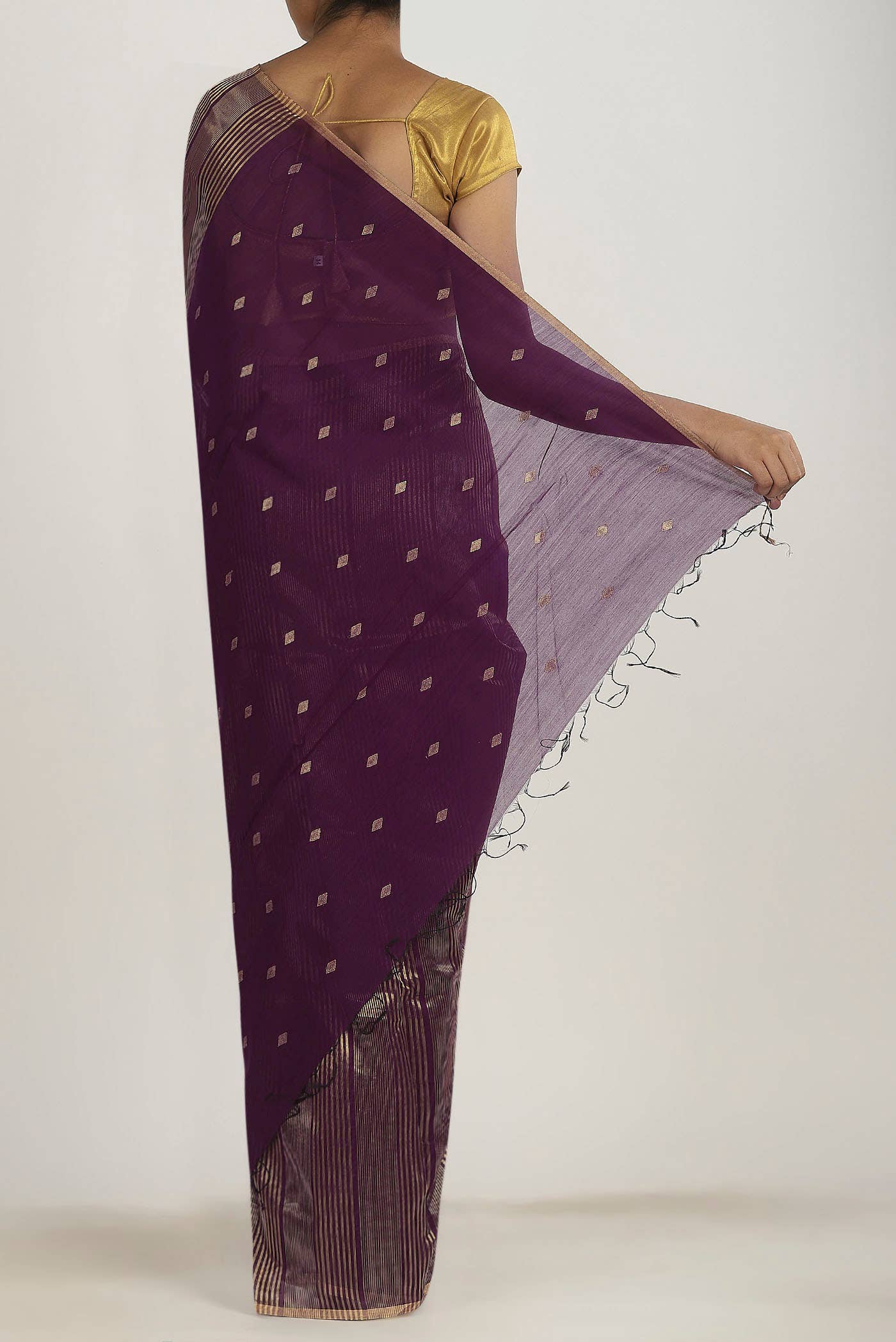 Violet Maheshwari Silk Cotton Saree