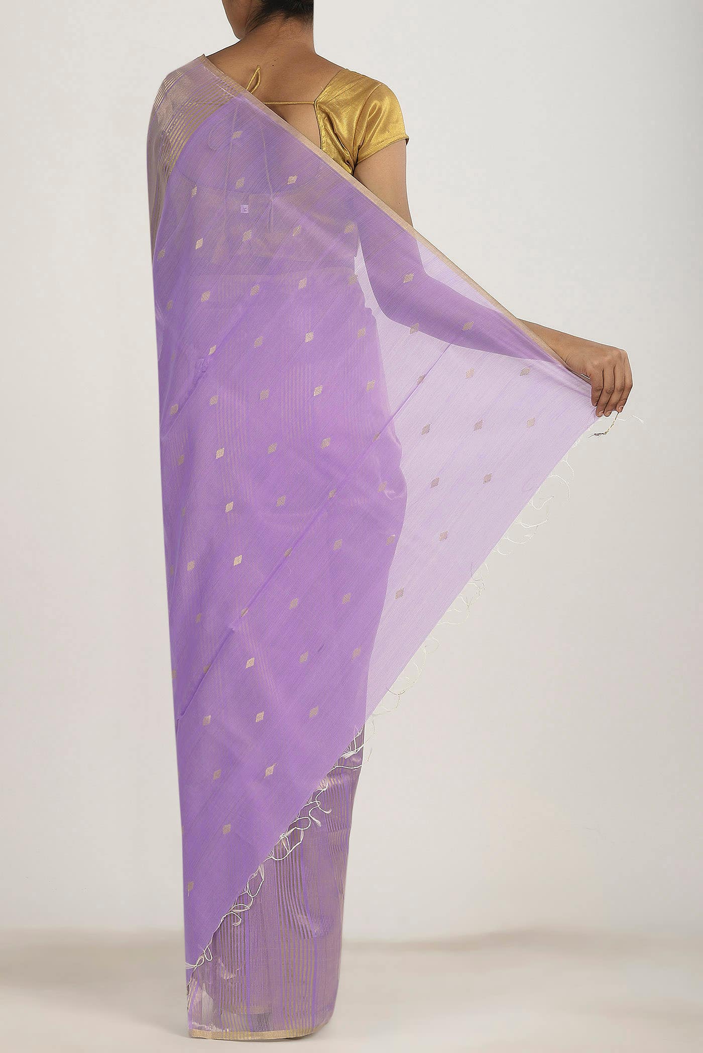 Lavender Maheshwari Silk Cotton Saree