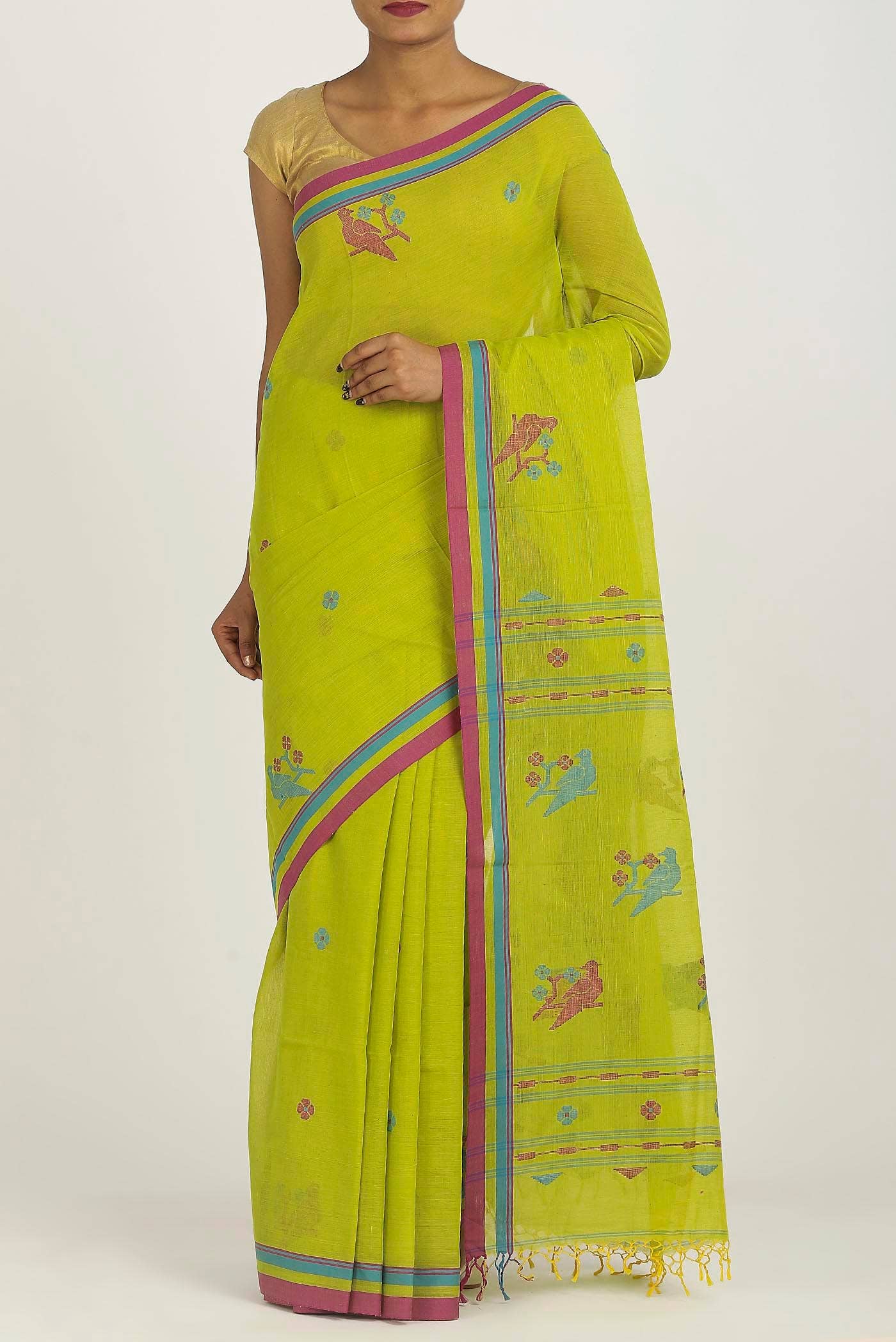 Green Bengal Cotton Saree