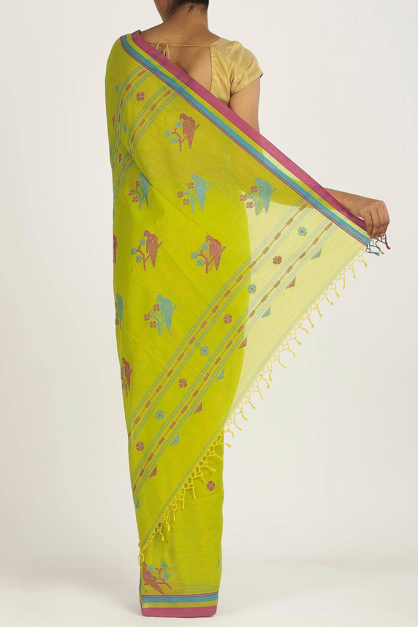 Green Bengal Cotton Saree