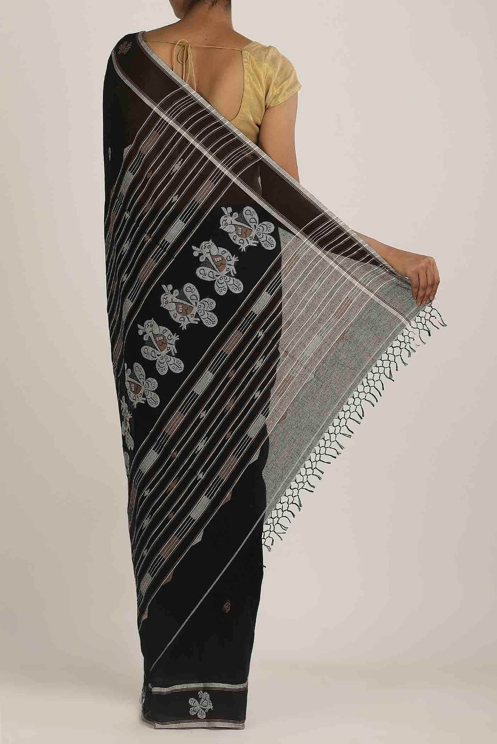 Black Bengal Cotton Saree