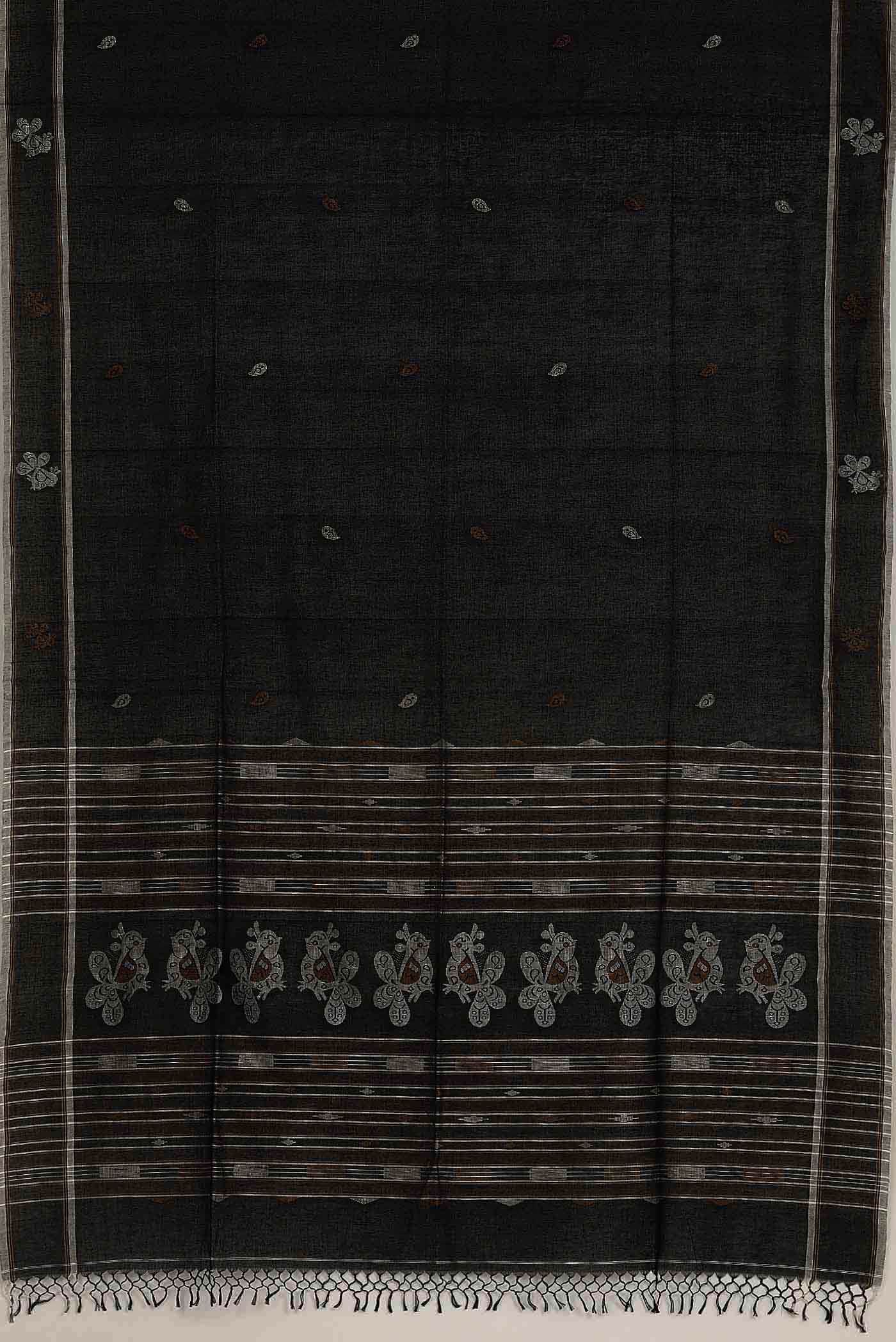 Black Bengal Cotton Saree