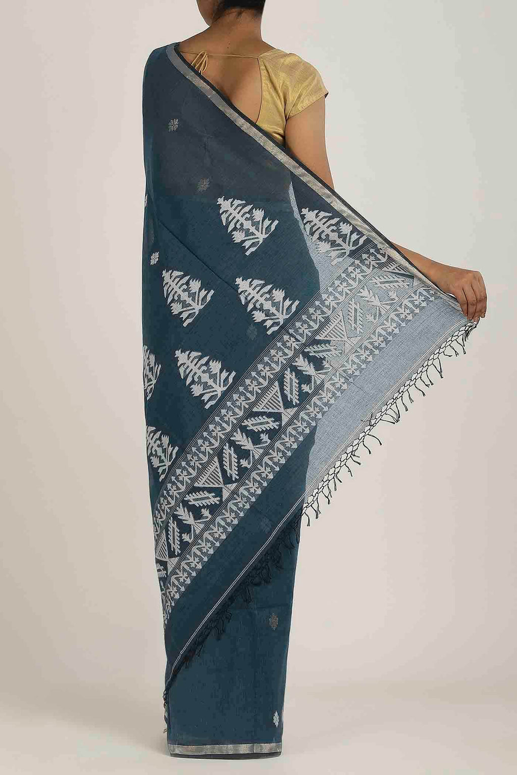 Blue Bengal Cotton Saree