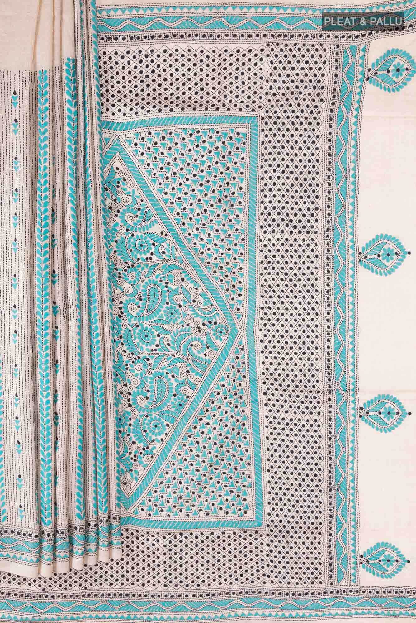 Beige Tussar Saree