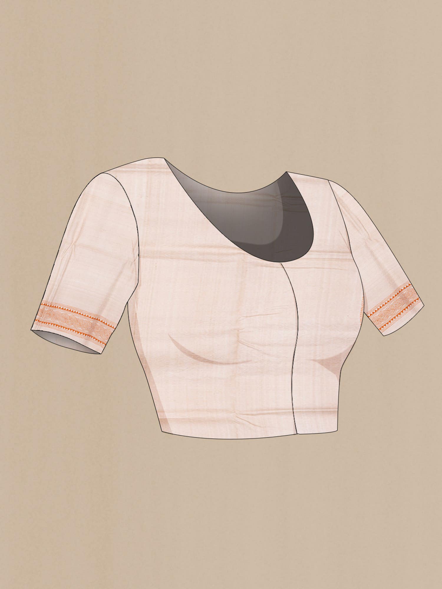 Beige Tussar Saree