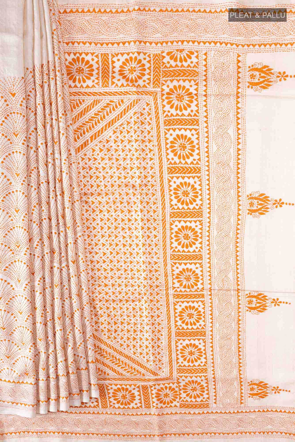 Beige Tussar Saree