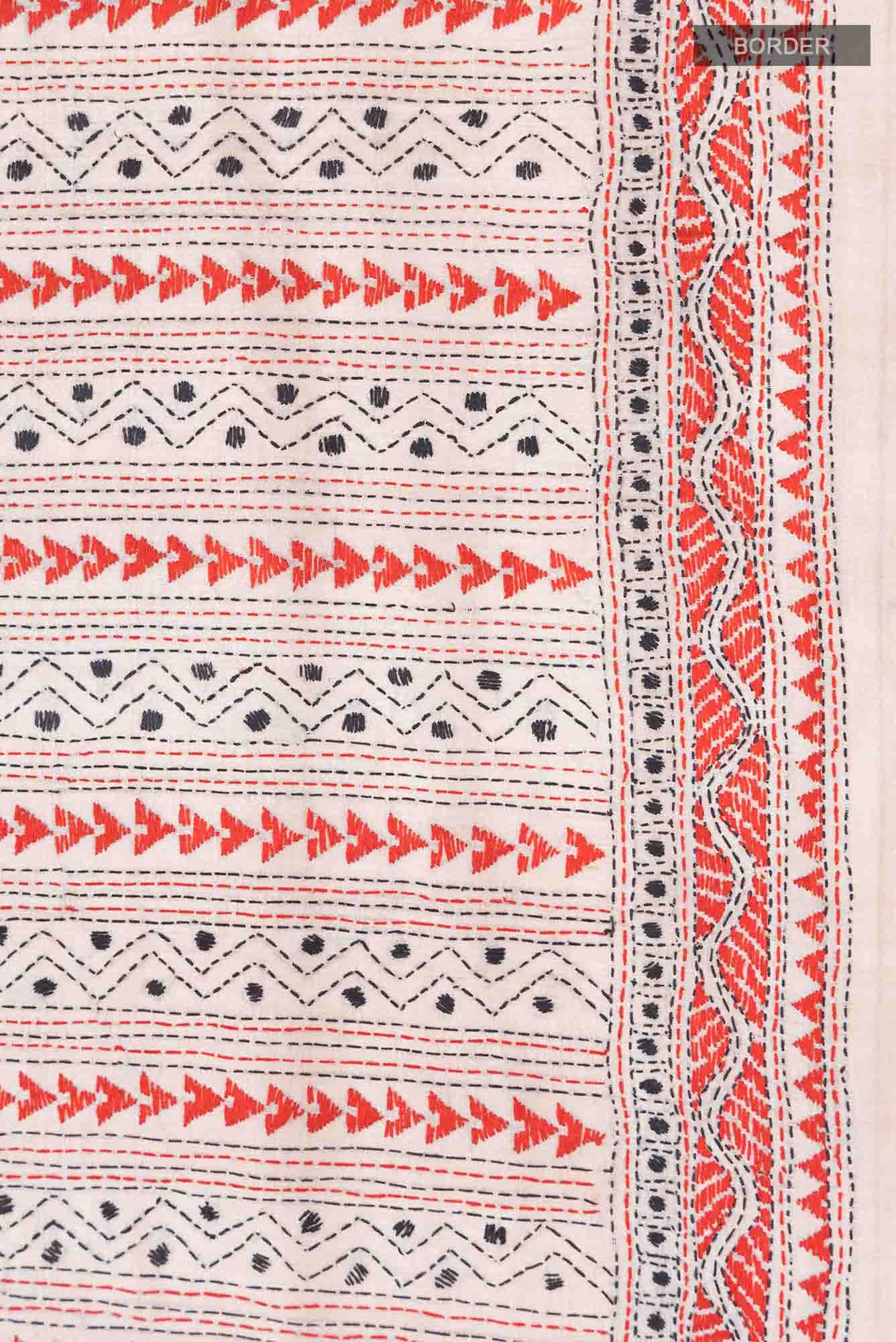 Off White Tussar Saree
