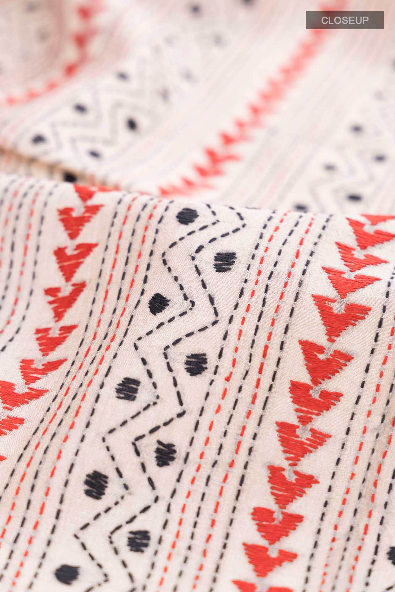 Off White Tussar Saree