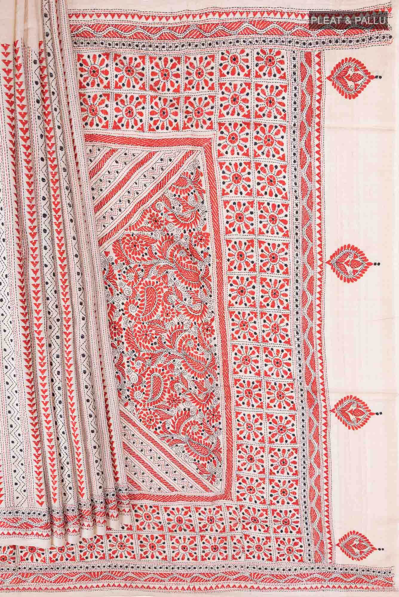 Off White Tussar Saree