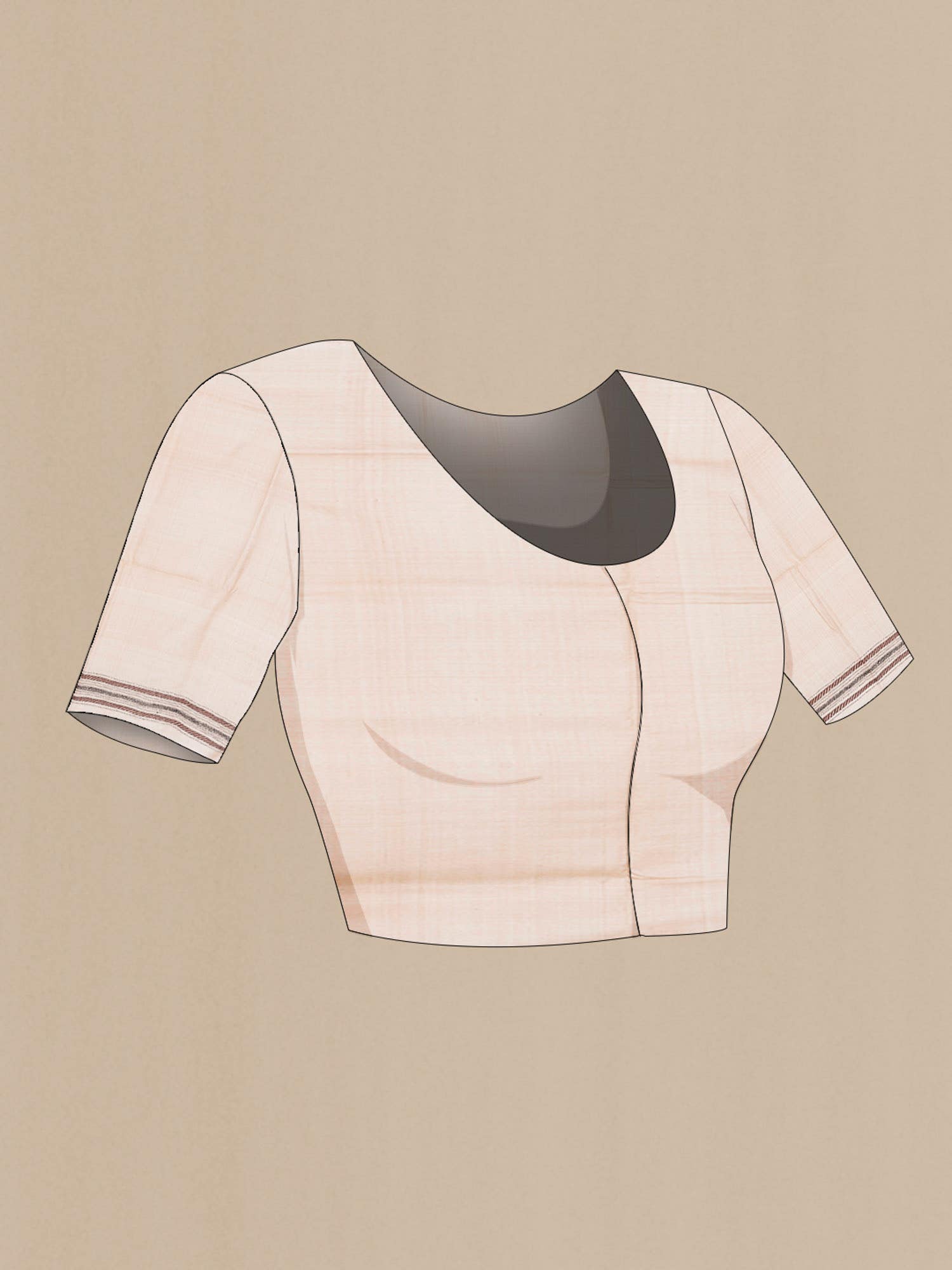Beige Tussar Saree