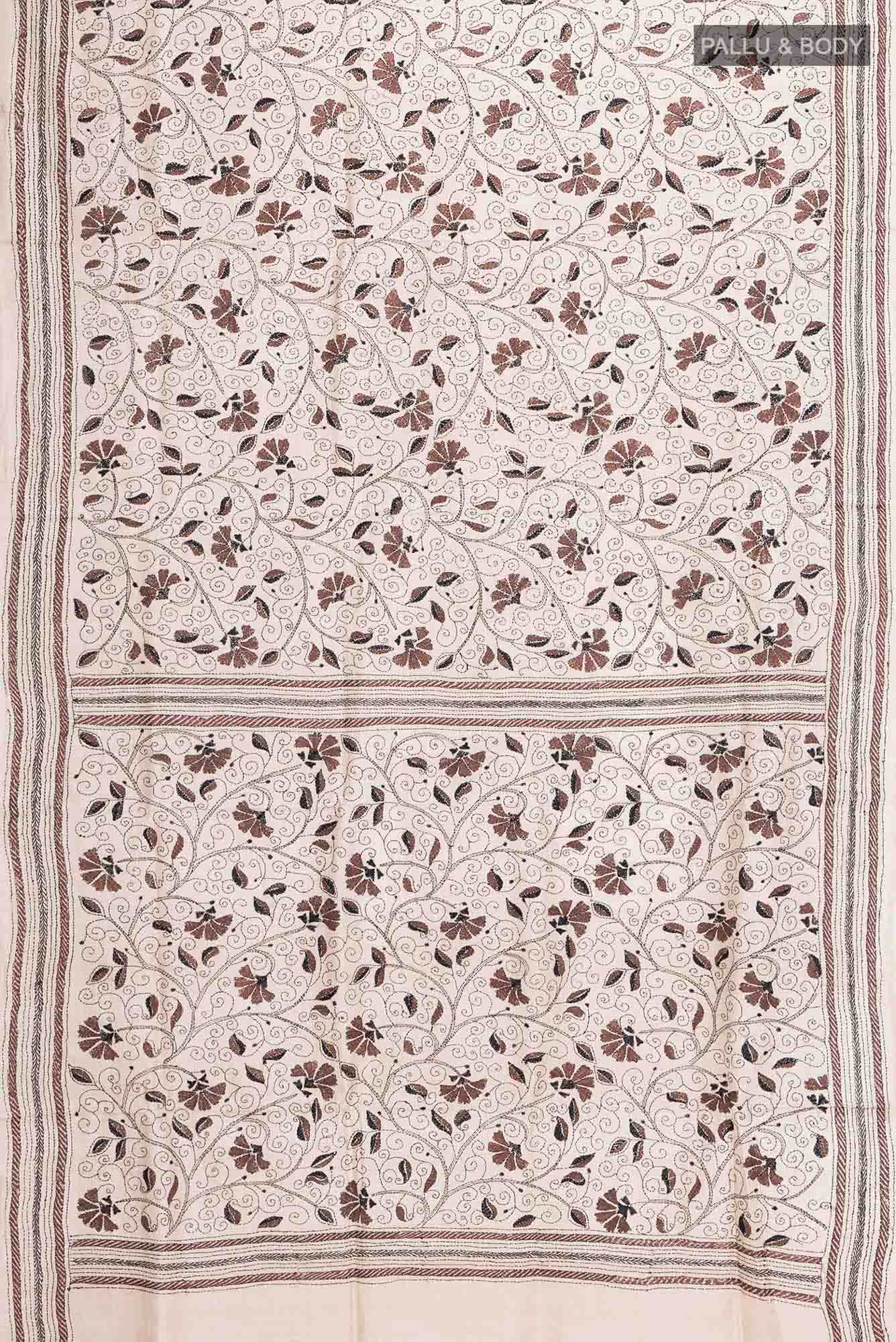 Beige Tussar Saree
