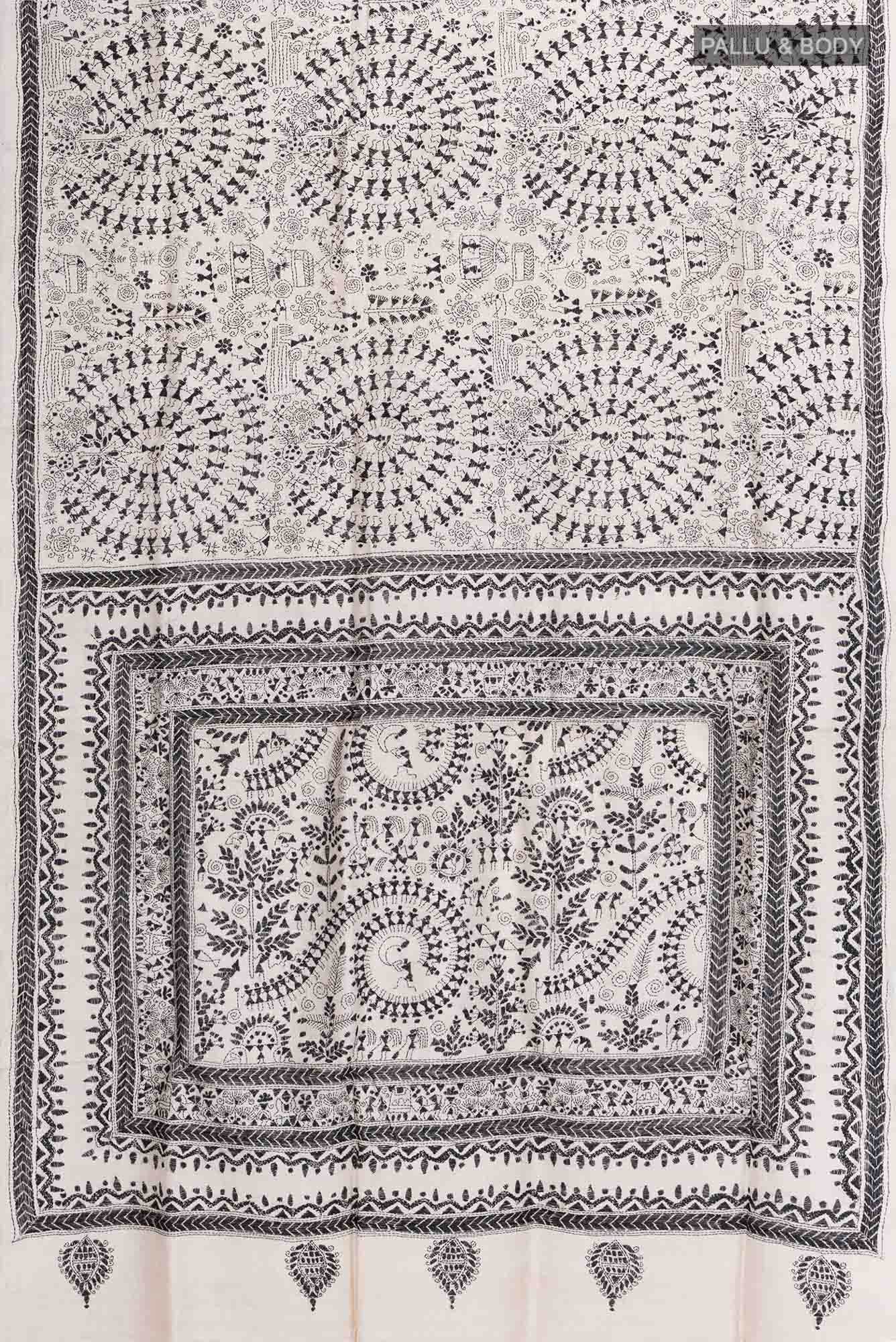Beige Tussar Saree