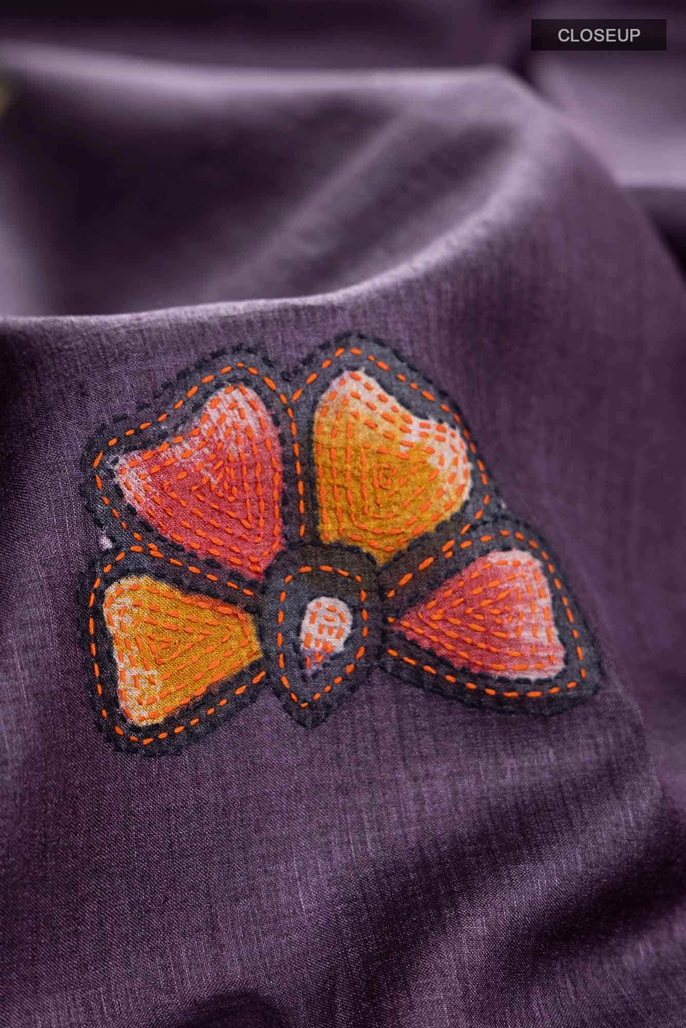 Violet Tussar Saree
