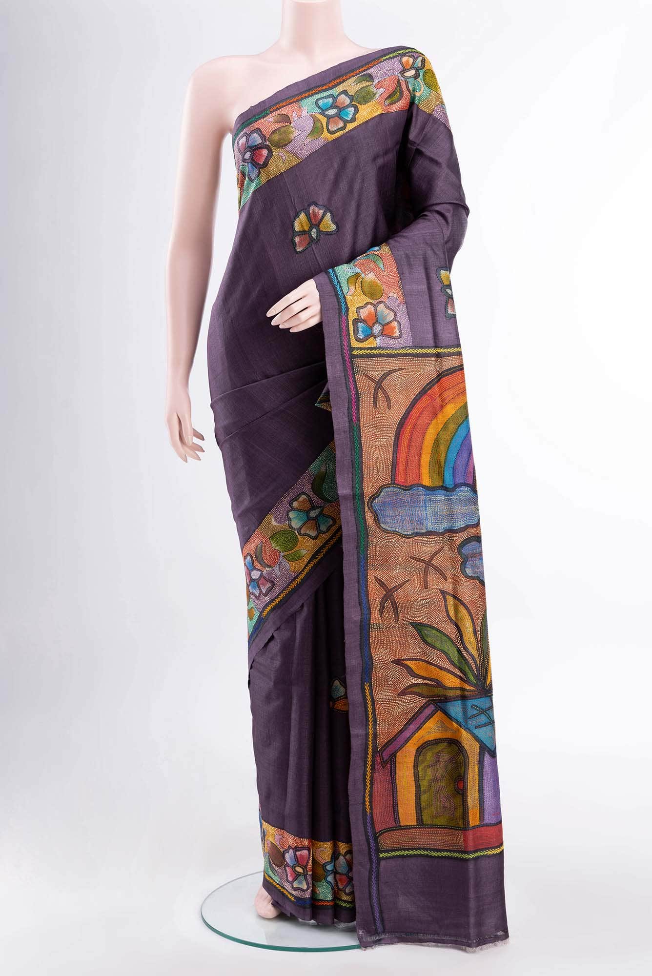Violet Tussar Saree