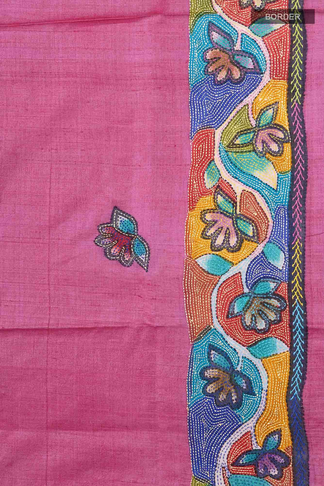 Rani Pink Tussar Saree