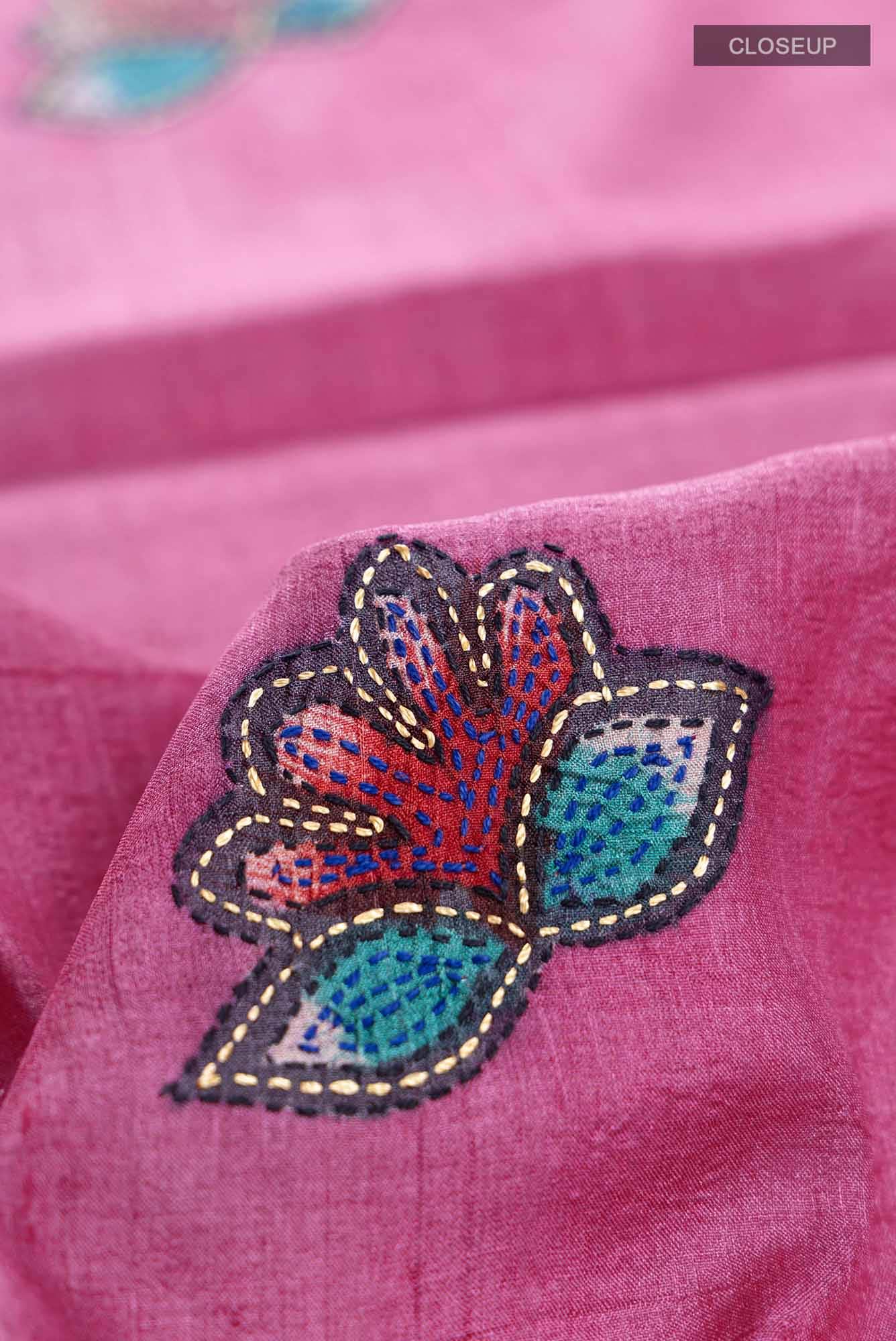 Rani Pink Tussar Saree