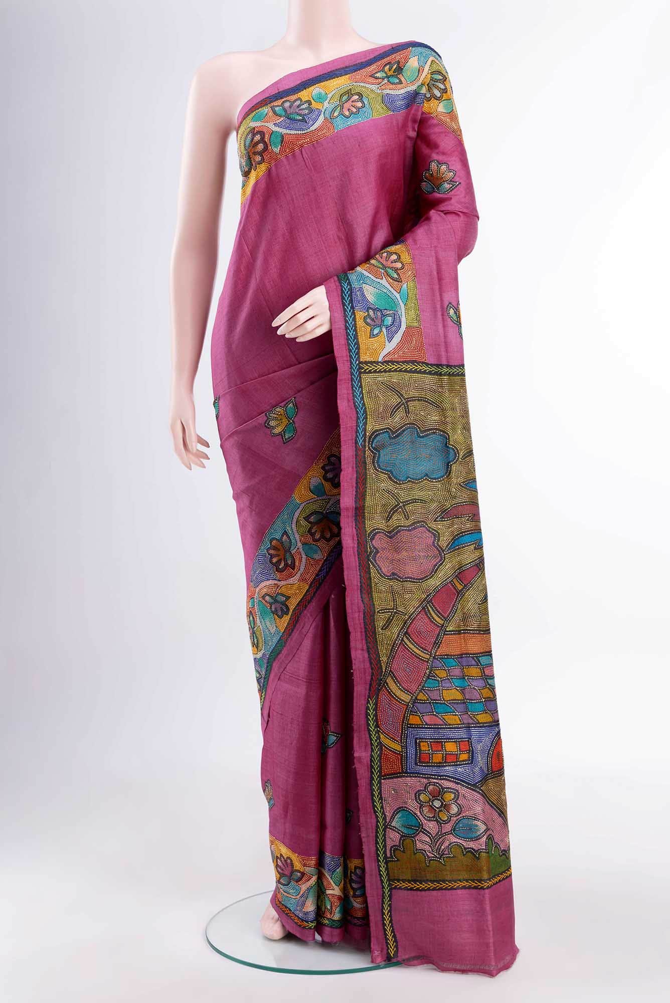 Rani Pink Tussar Saree