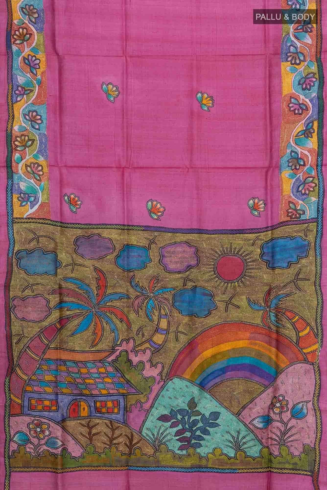 Rani Pink Tussar Saree