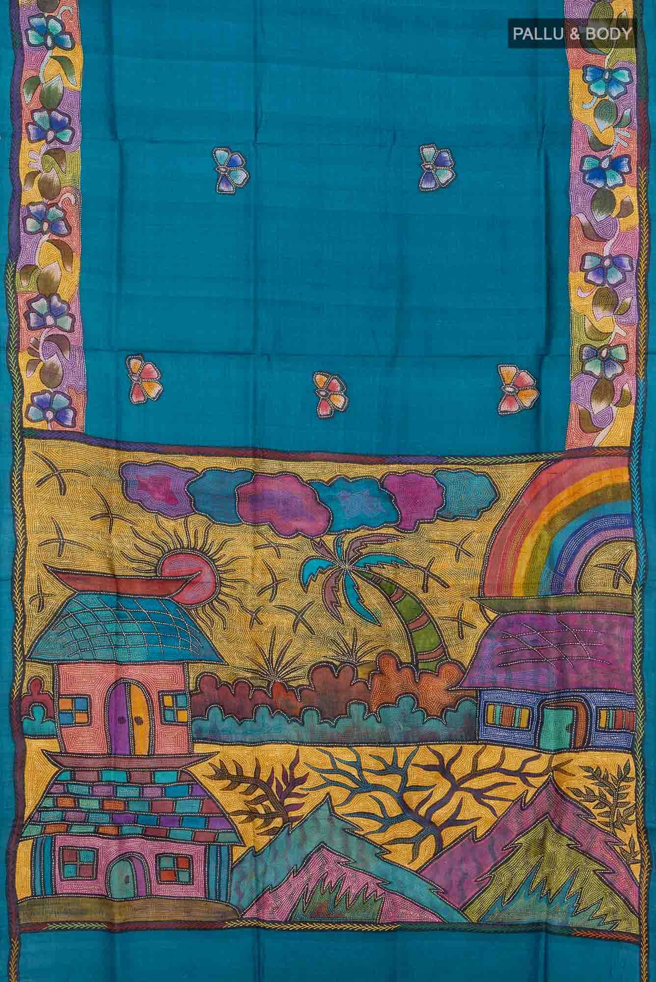 Maya Blue Tussar Saree