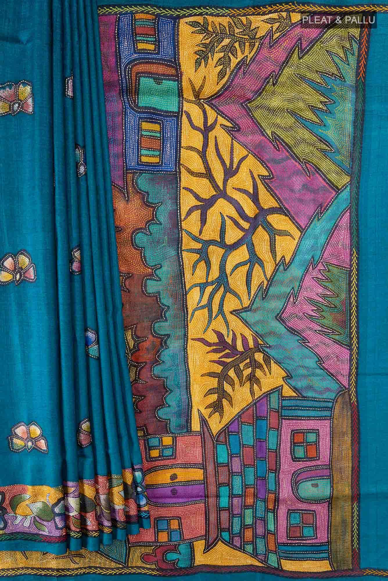 Maya Blue Tussar Saree
