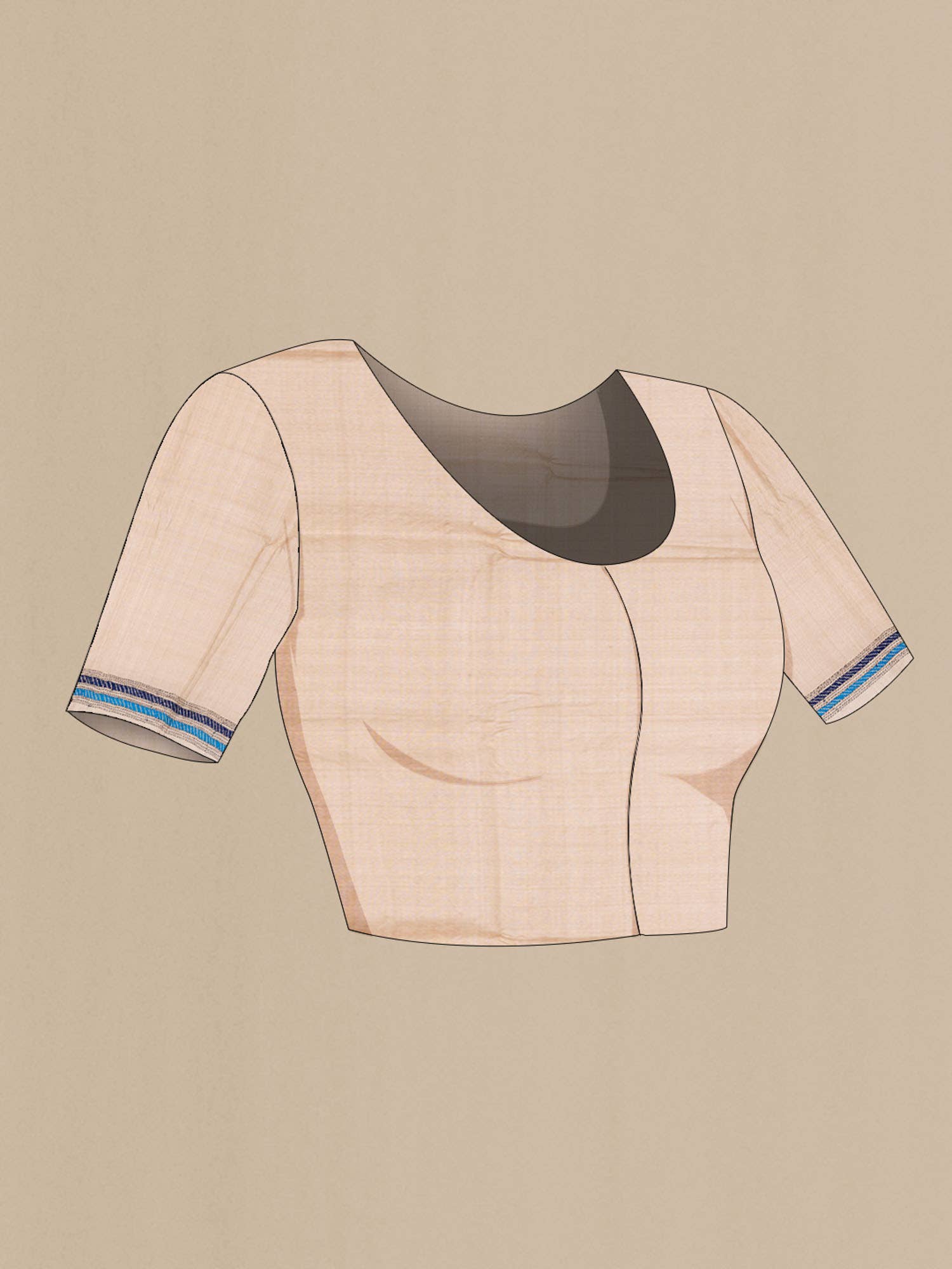 Beige Tussar Saree