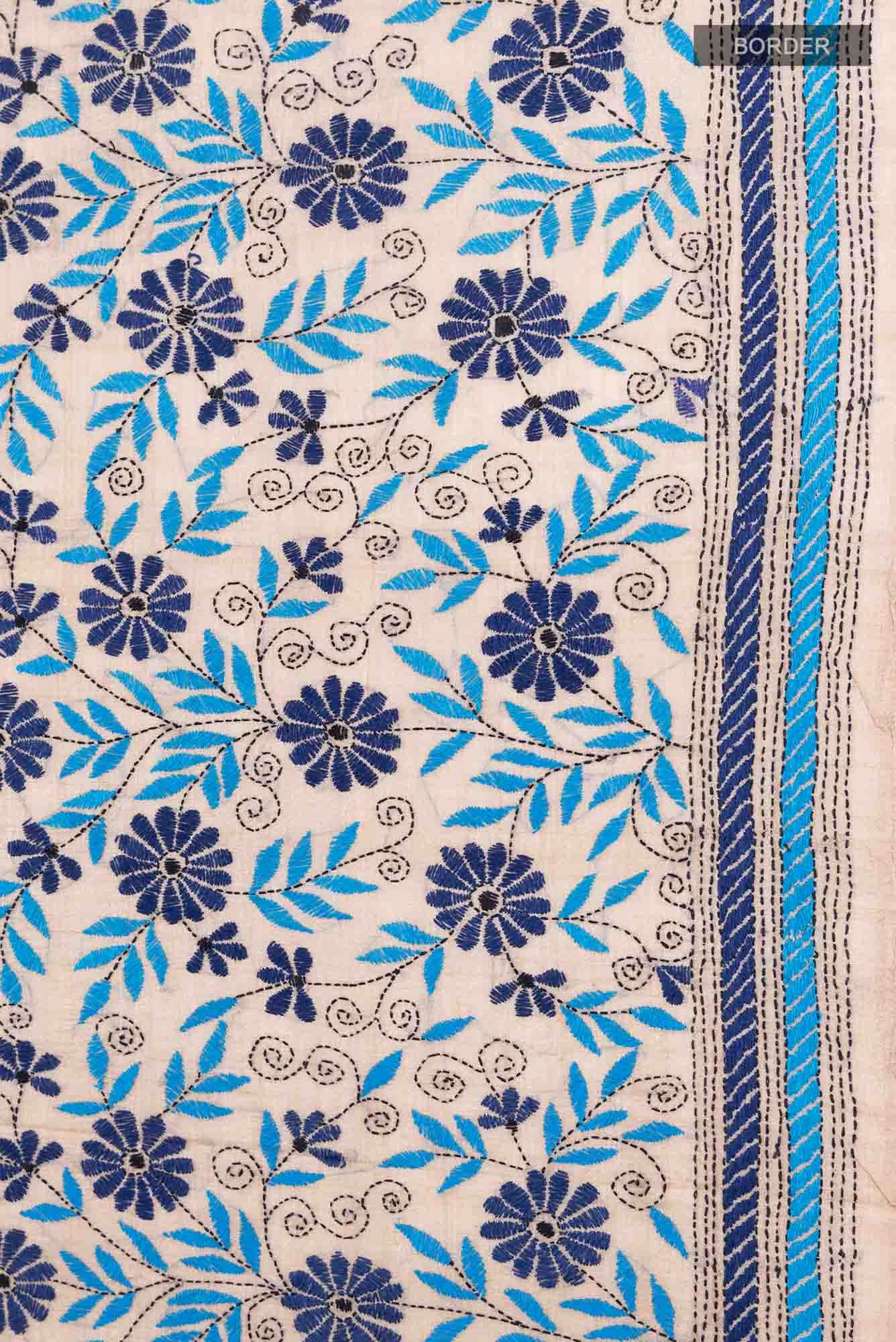 Beige Tussar Saree