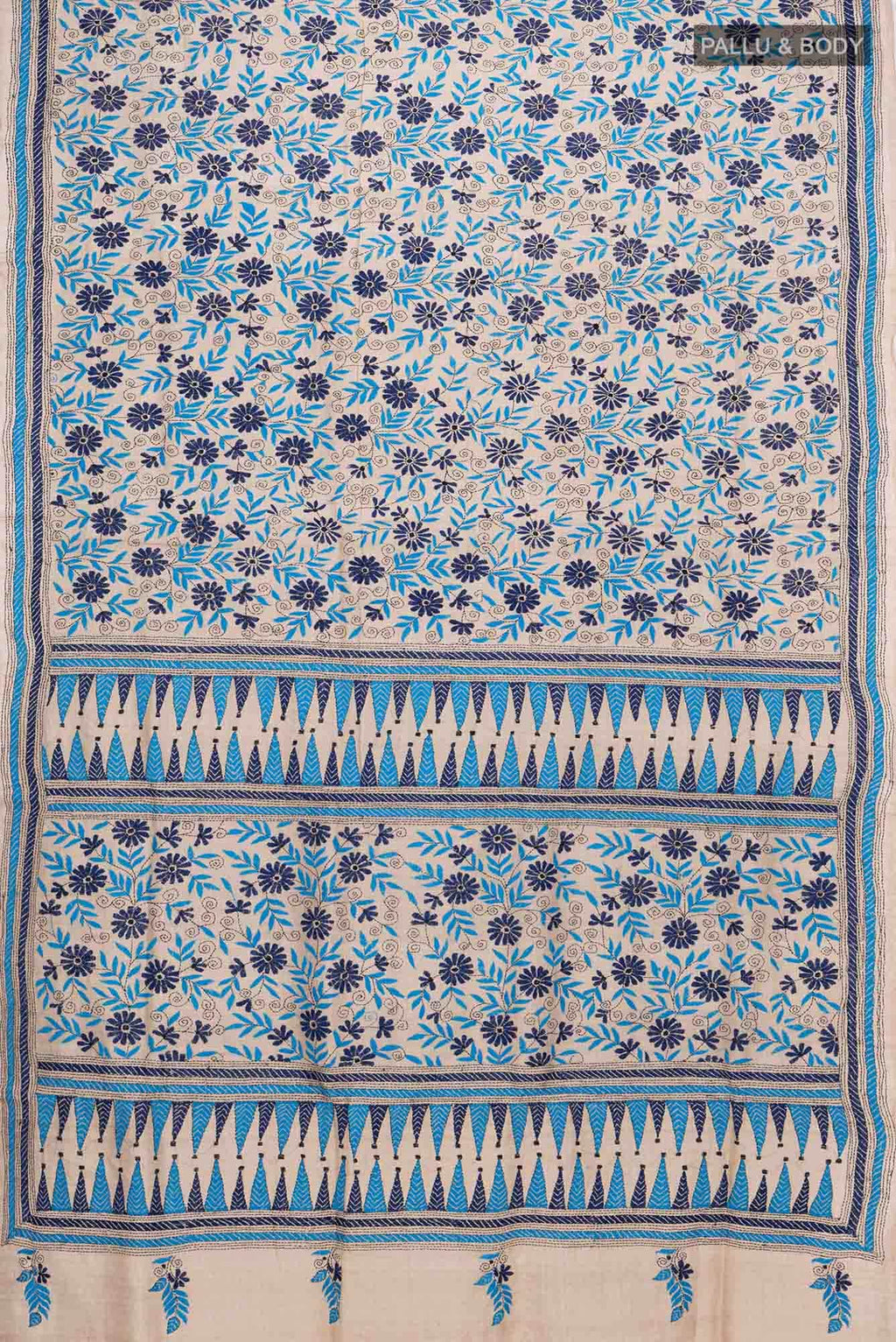 Beige Tussar Saree