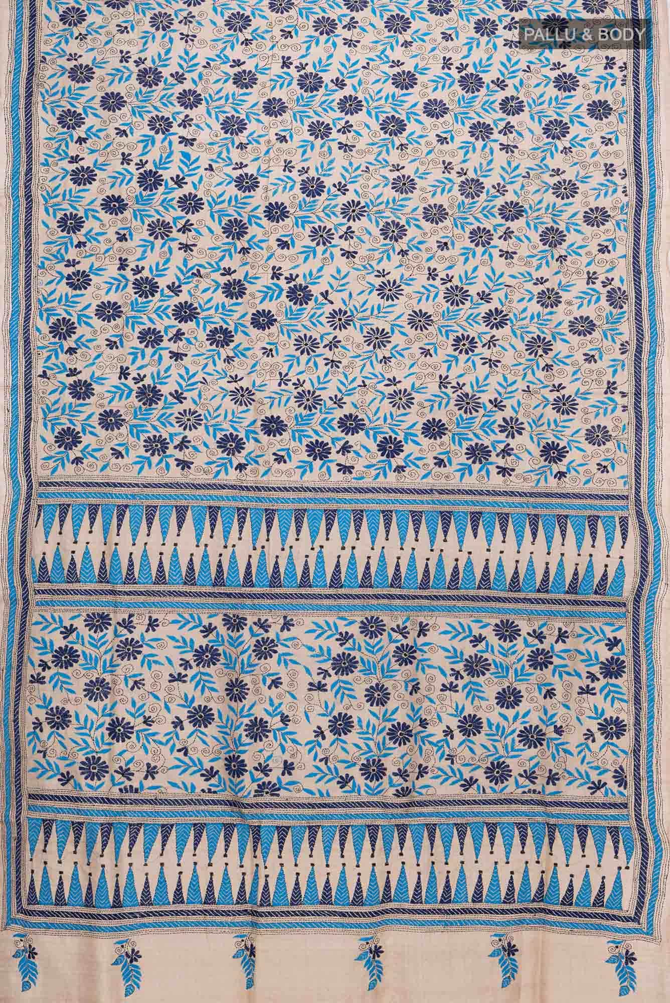 Beige Tussar Saree